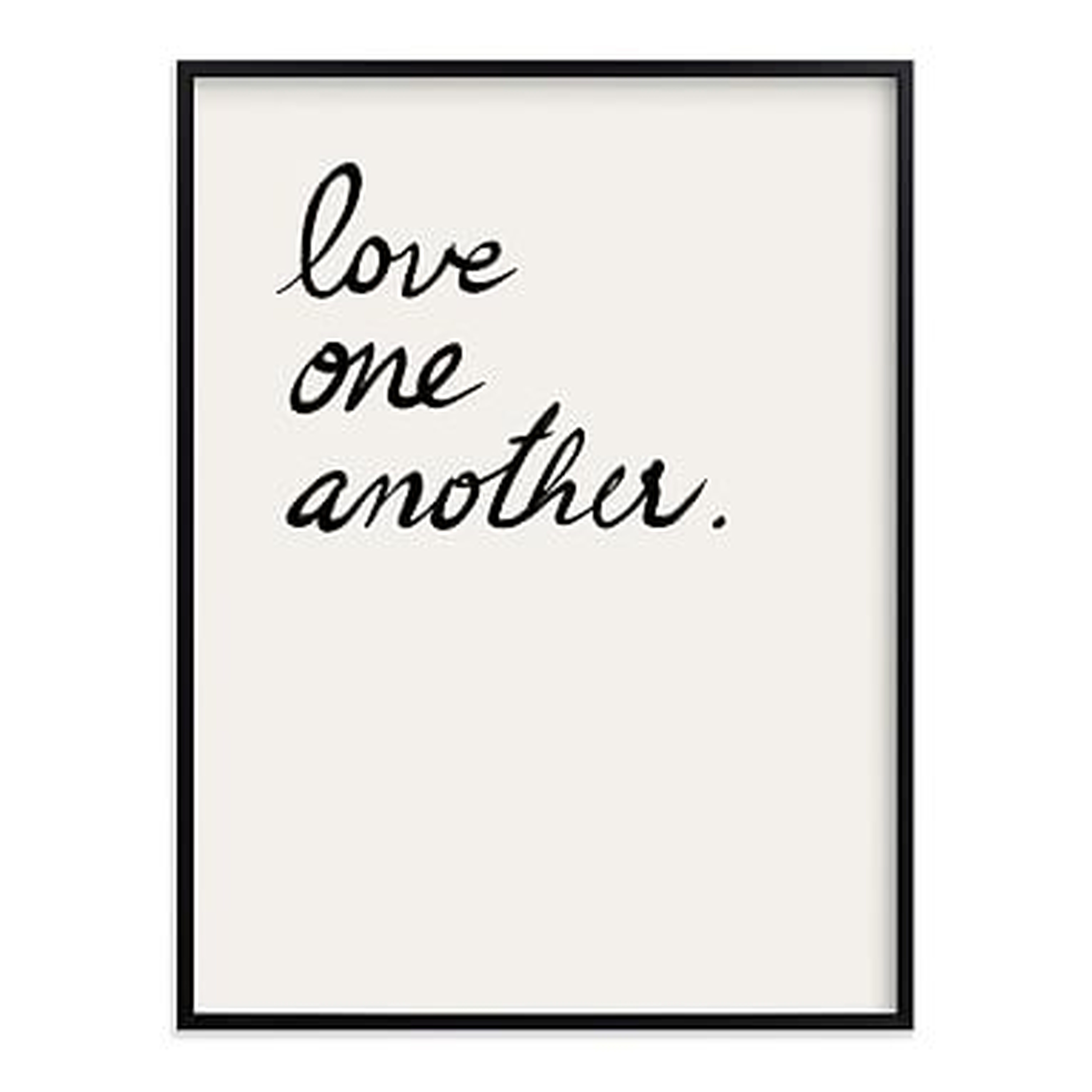 Love one, Love all Framed Art by Minted(R), Black, 30x40 - Pottery Barn Teen