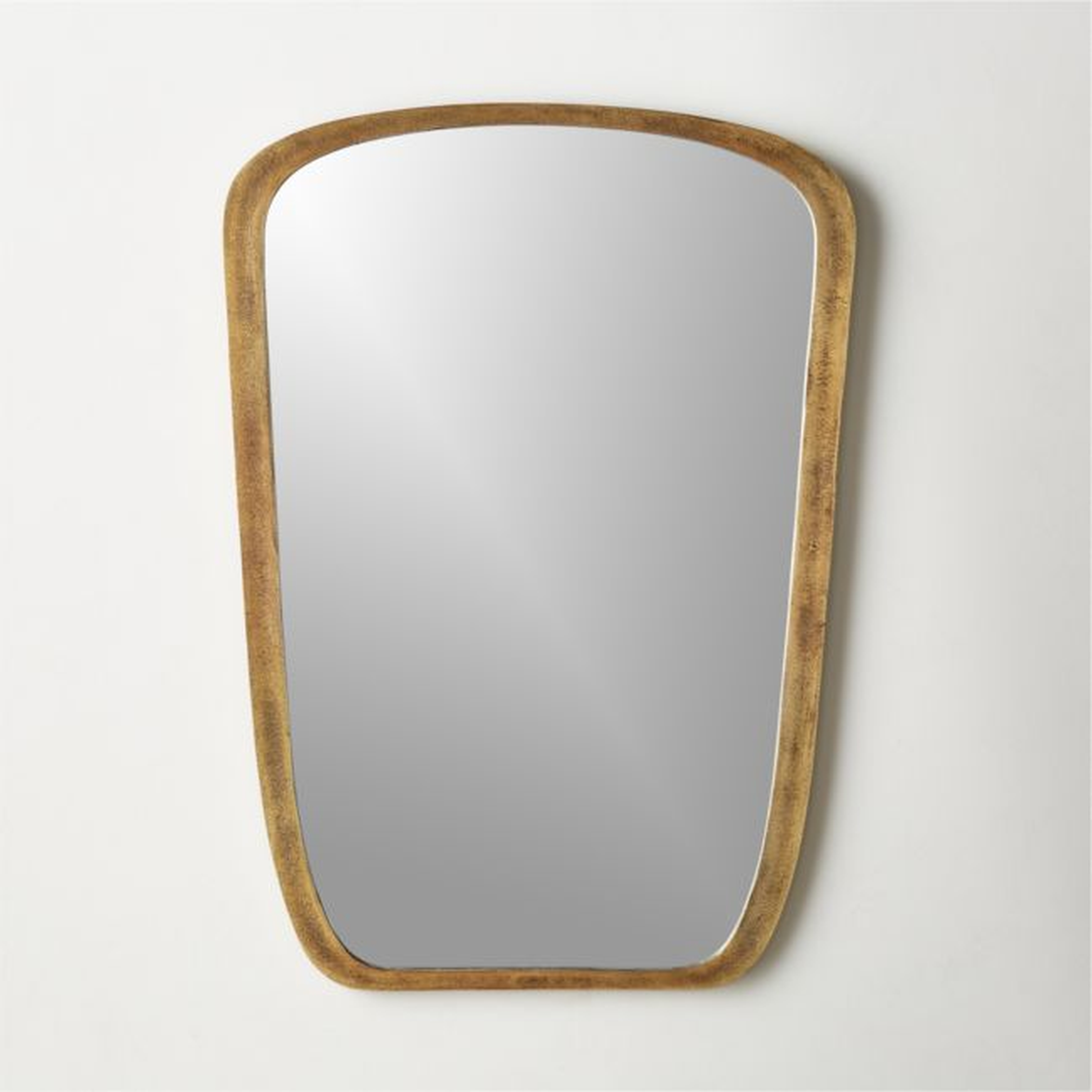 Ponder Small Brass Wall Mirror 23.5"x32.75" - CB2
