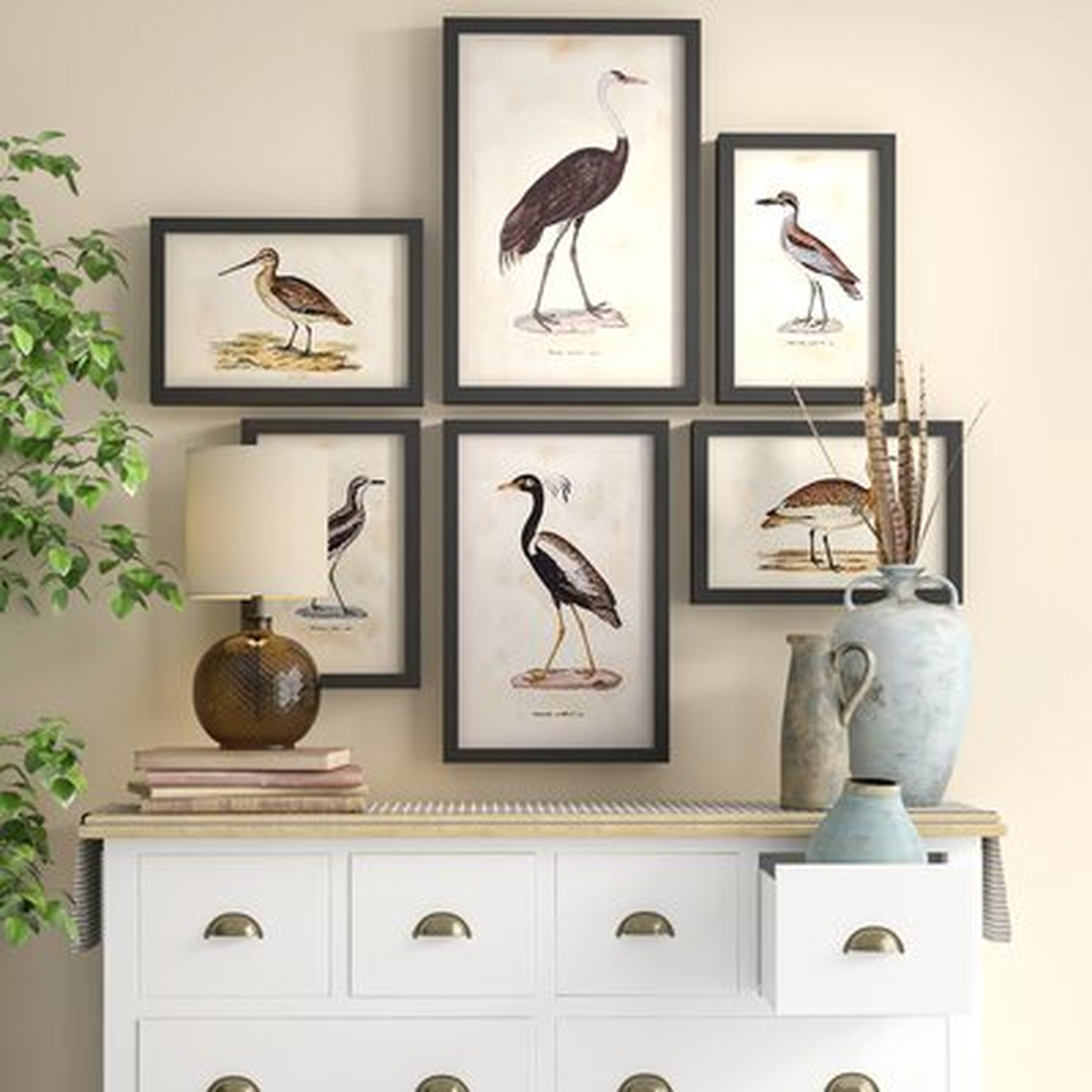 'Waterfowl Gallery' 6 Piece Picture Frame Painting Set - Birch Lane