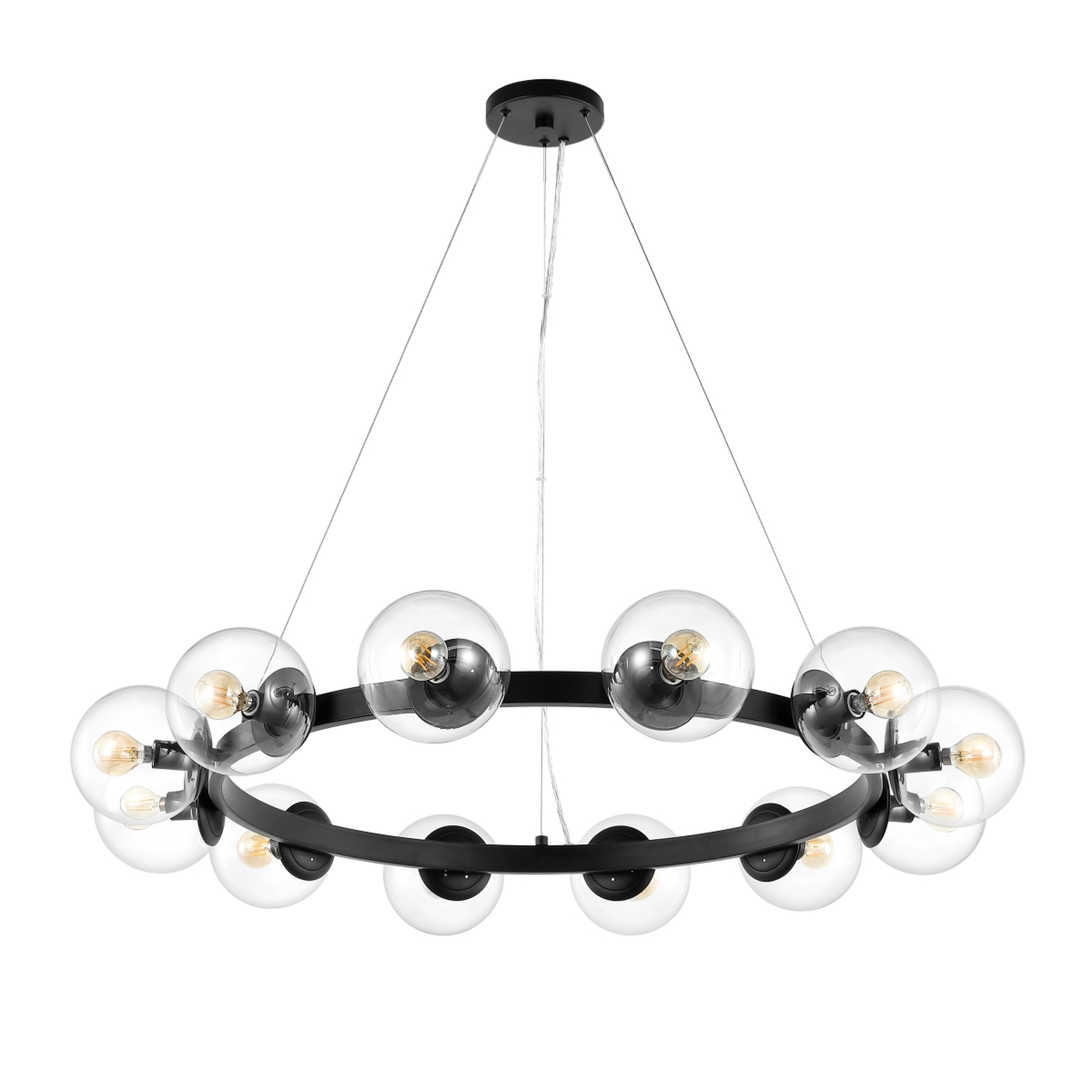 Rylian 12 Lt 38" Chandelier - Black - Safavieh - Safavieh