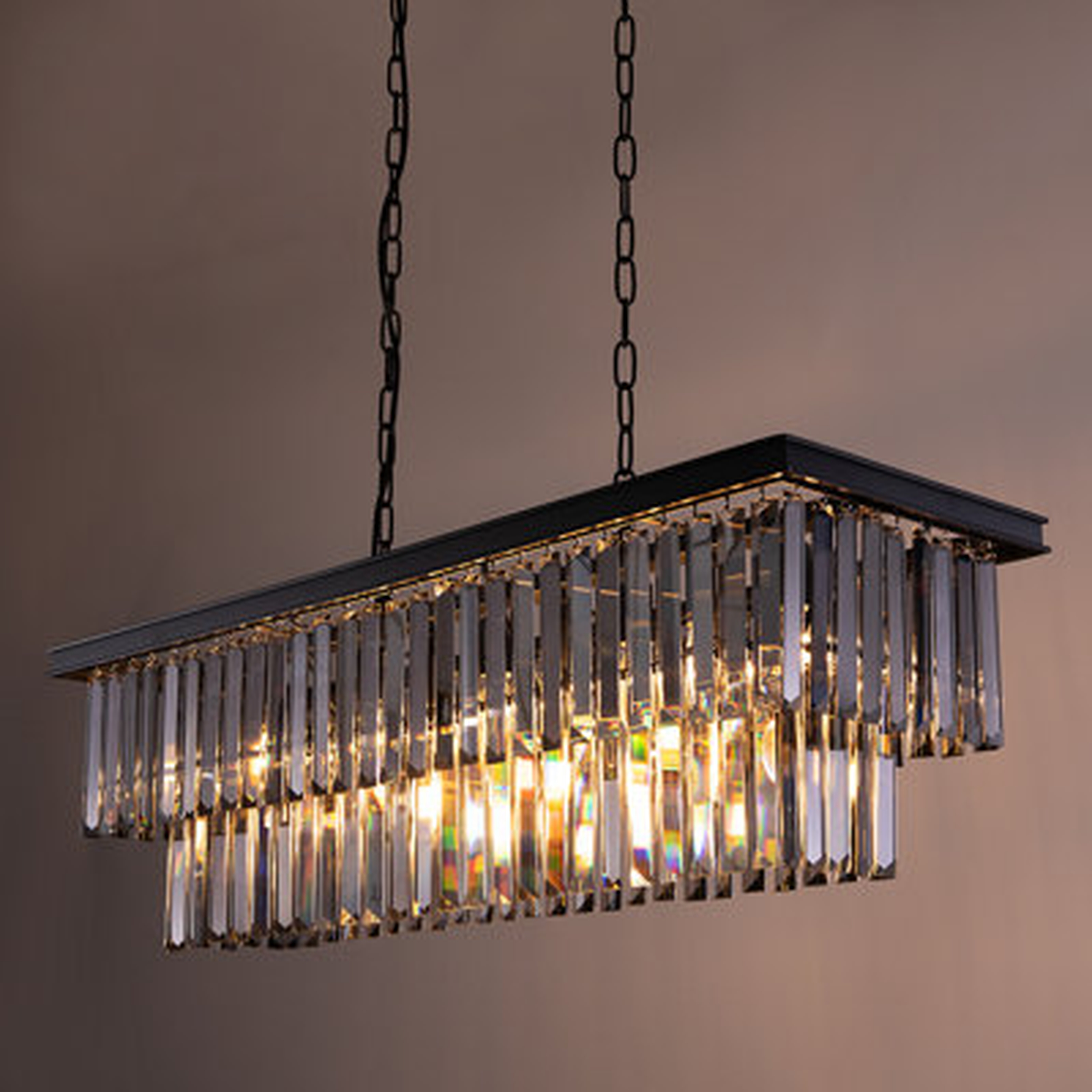 Charlae 9 - Light Unique / Statement Square / Rectangle Chandelier with Crystal Accents - Wayfair