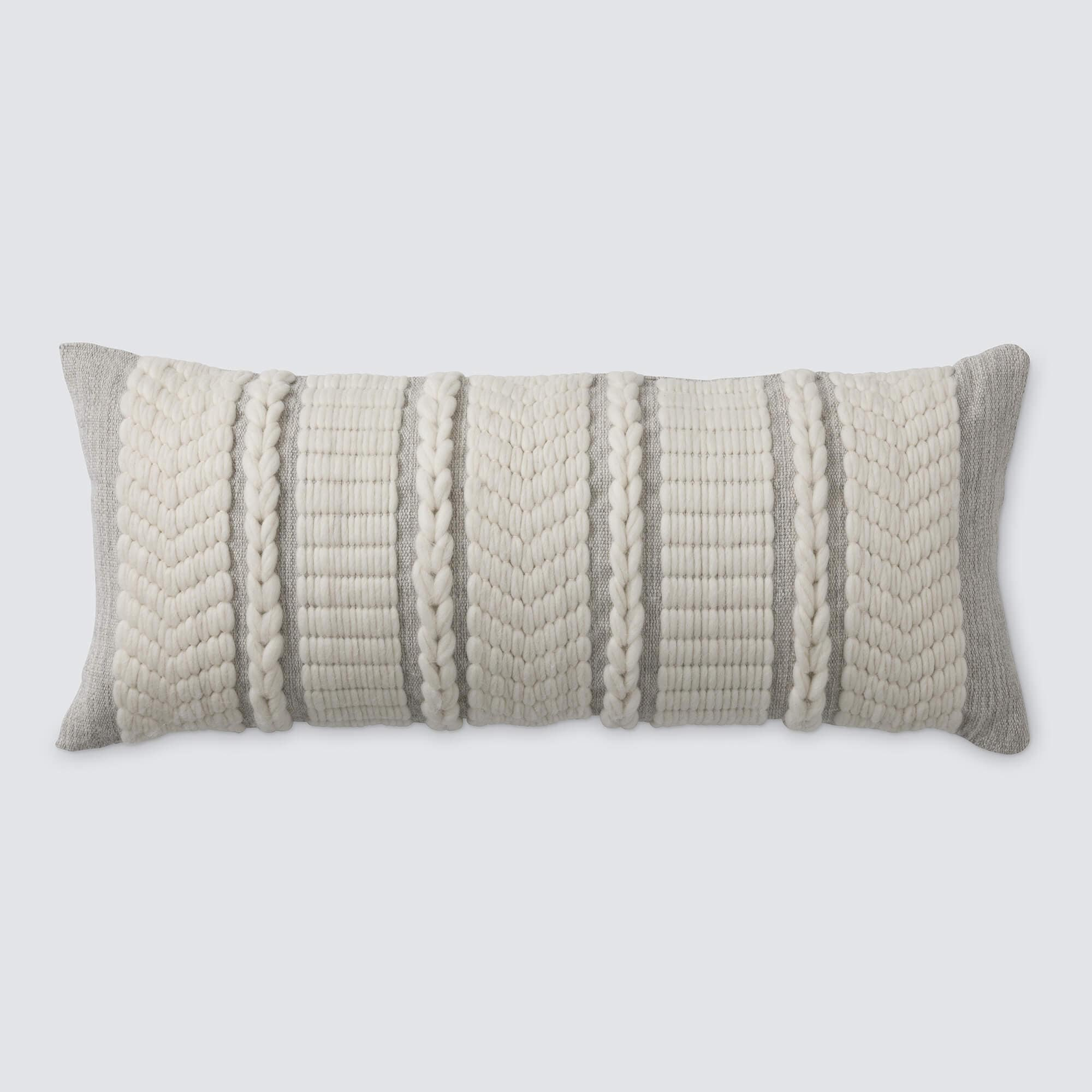 The Citizenry Invierno Lumbar Pillow | 12" x 30" | Grey - The Citizenry