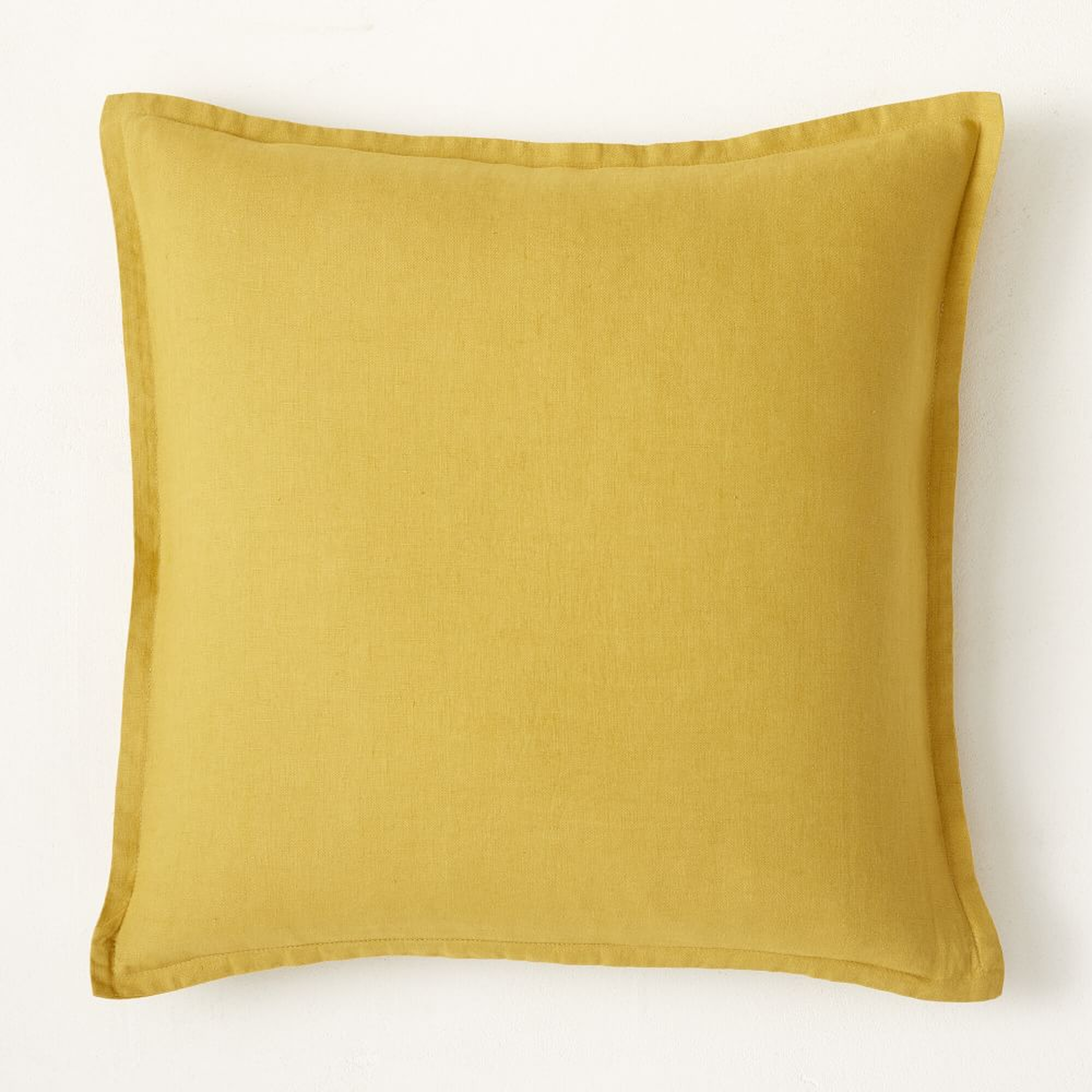 European Flax Linen Pillow Cover, 18"x18", Dijon - West Elm