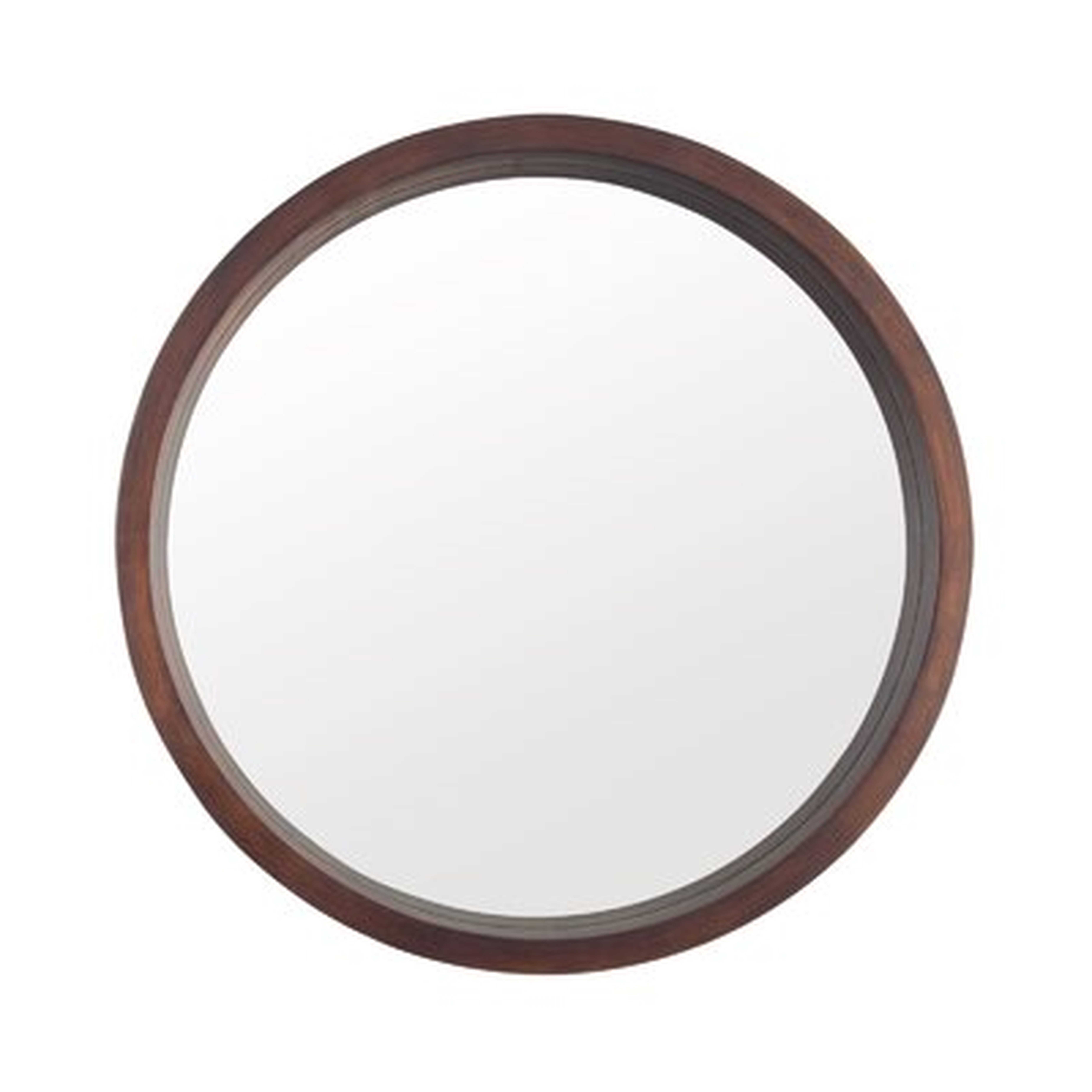 Wooden Structure Round Mirror, Round Modern Decoration Large Mirror, Used For Bathroom, Living Room And Bedroom Entrance, Walnut Color, 24 Inches - Wayfair