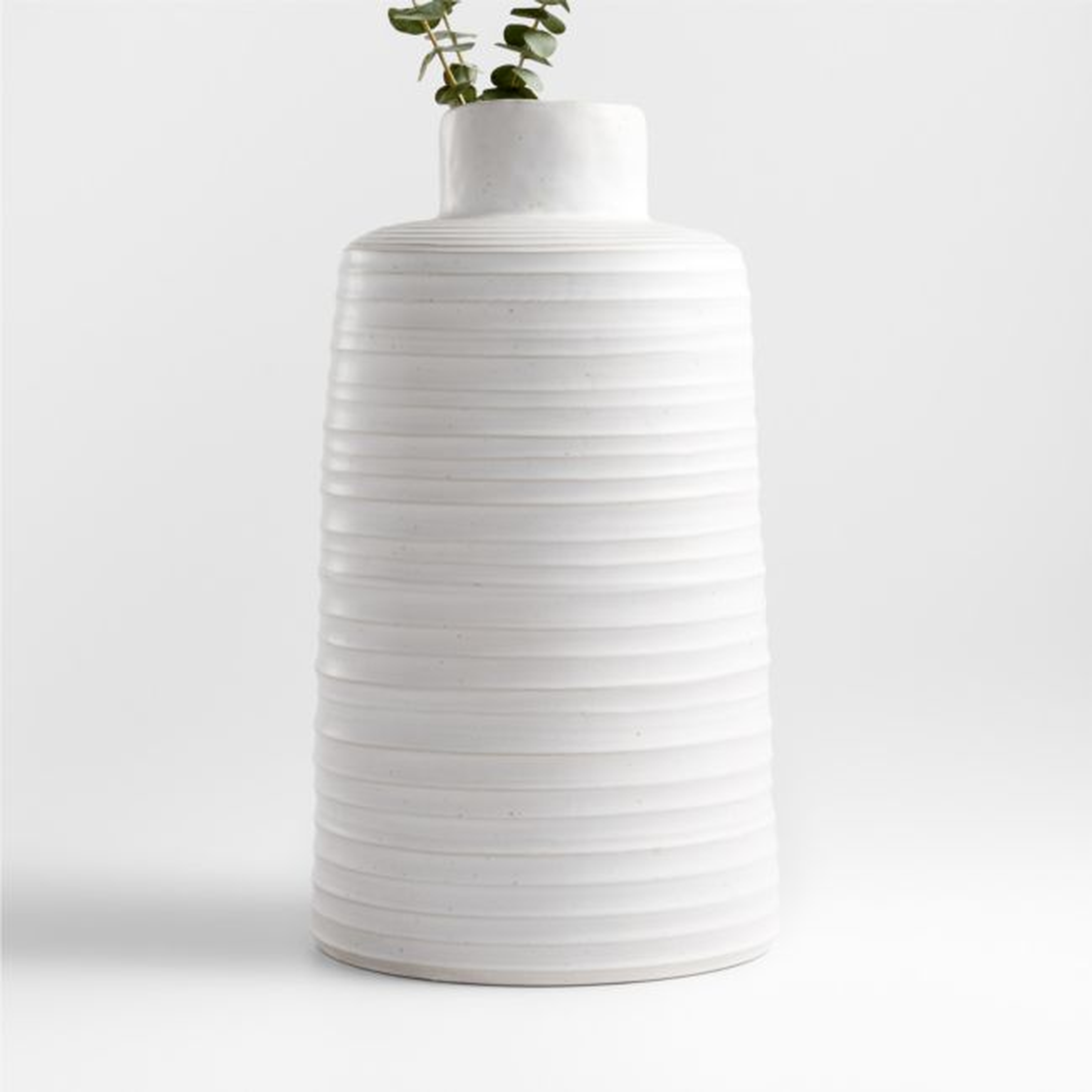 Holden Speckled White Vase 18" - Crate and Barrel