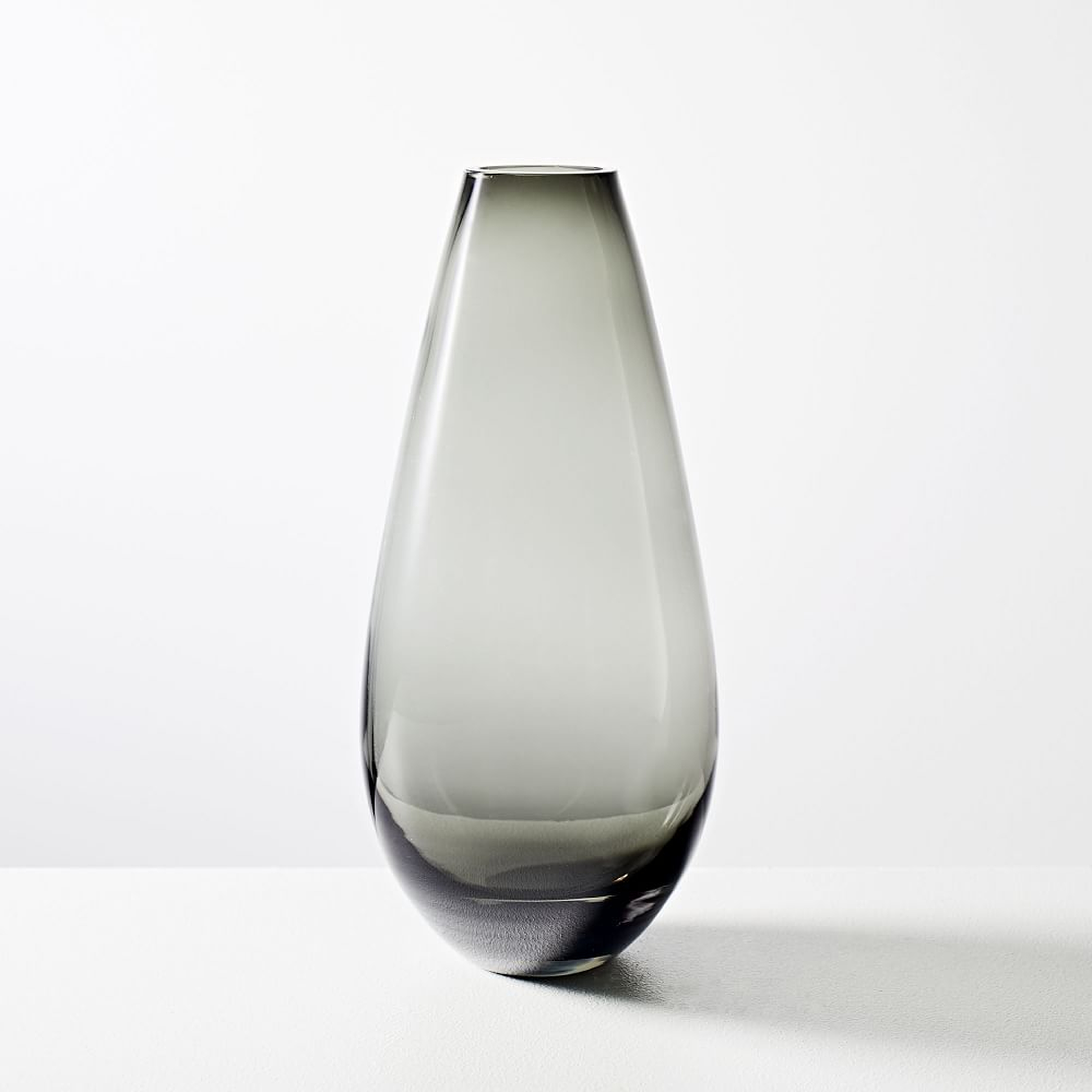 Foundations Glass Tapered Vase, Silver, 10" - West Elm