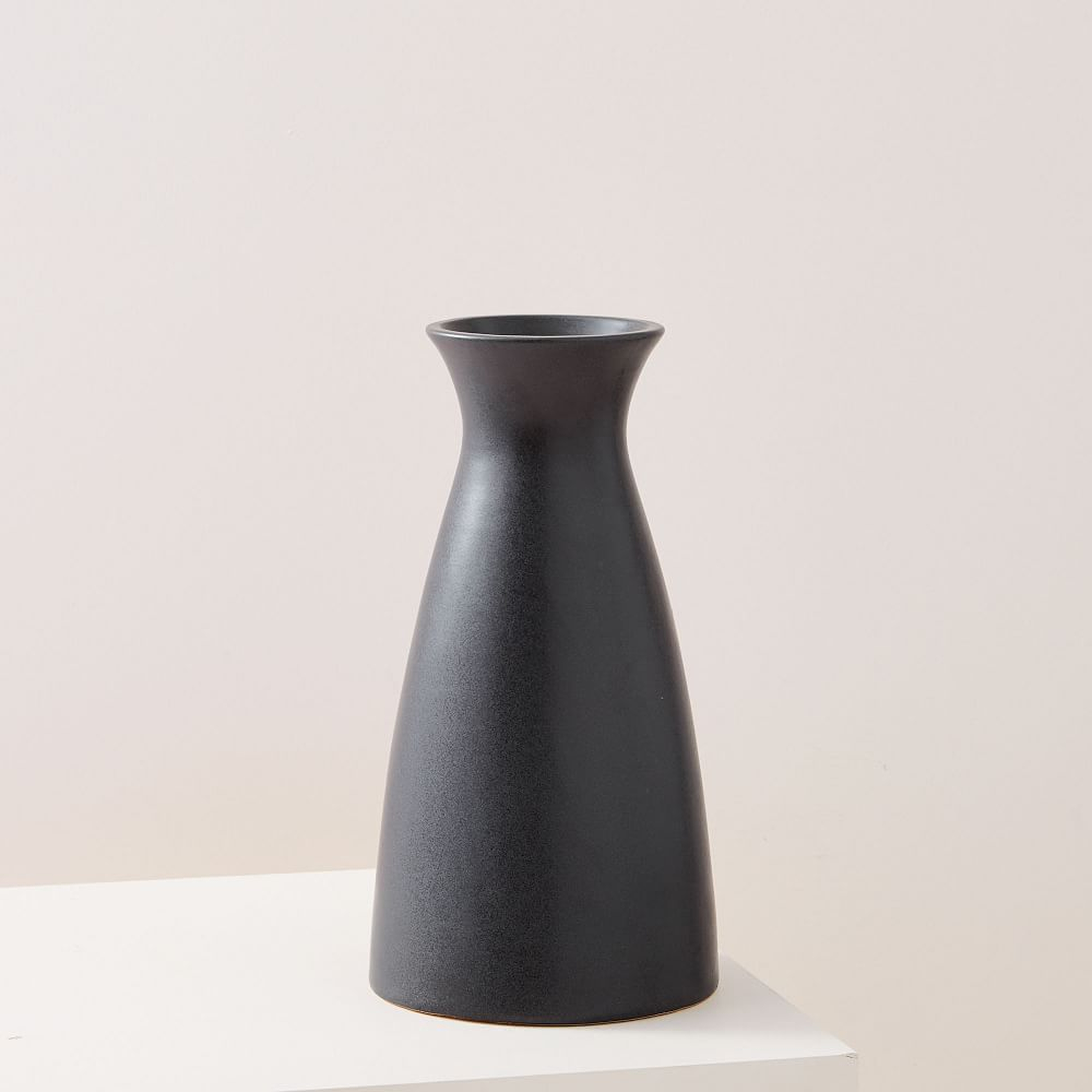 Pure Black Ceramic Vase, Carafe - West Elm