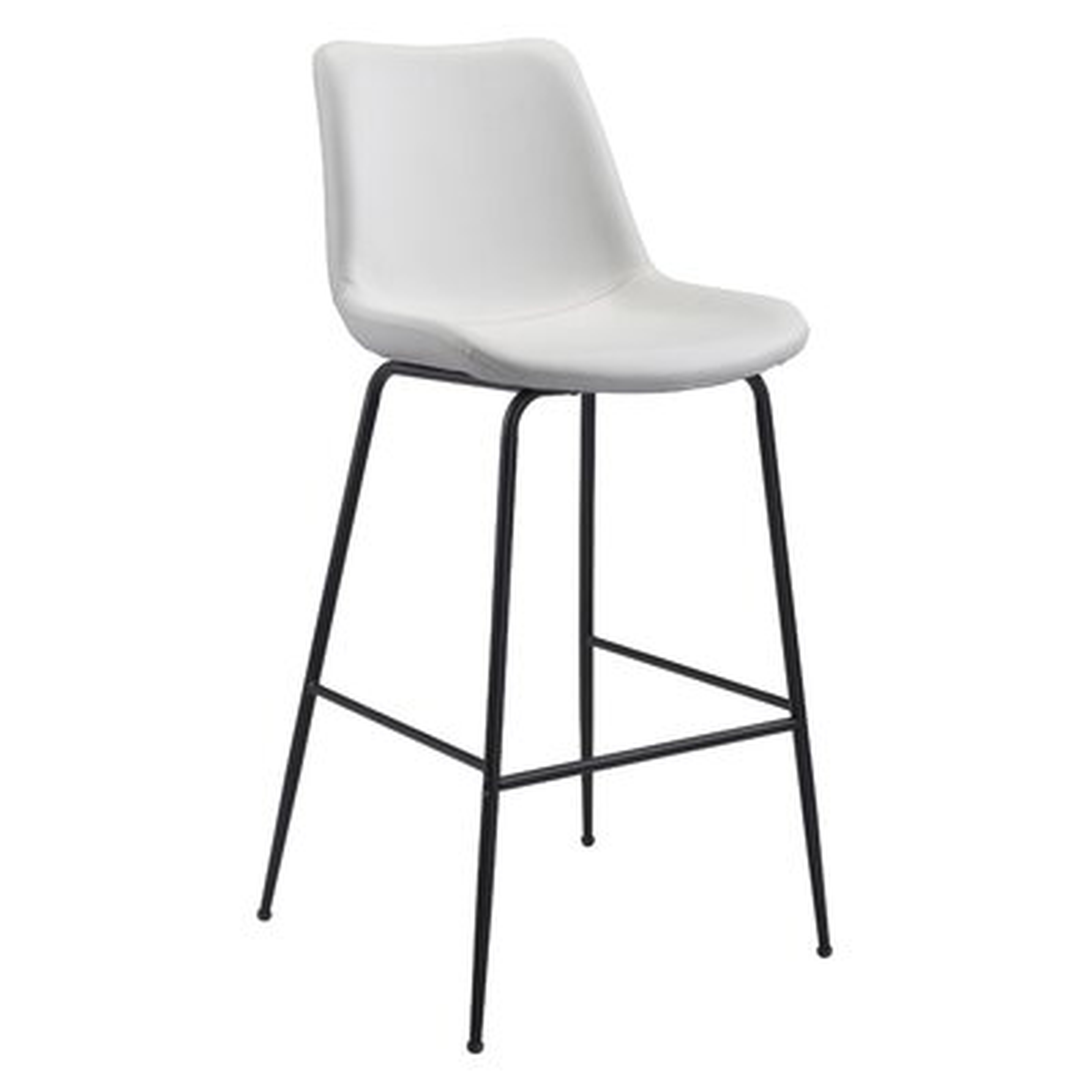 30.7'' Stool in , White/Black - Wayfair