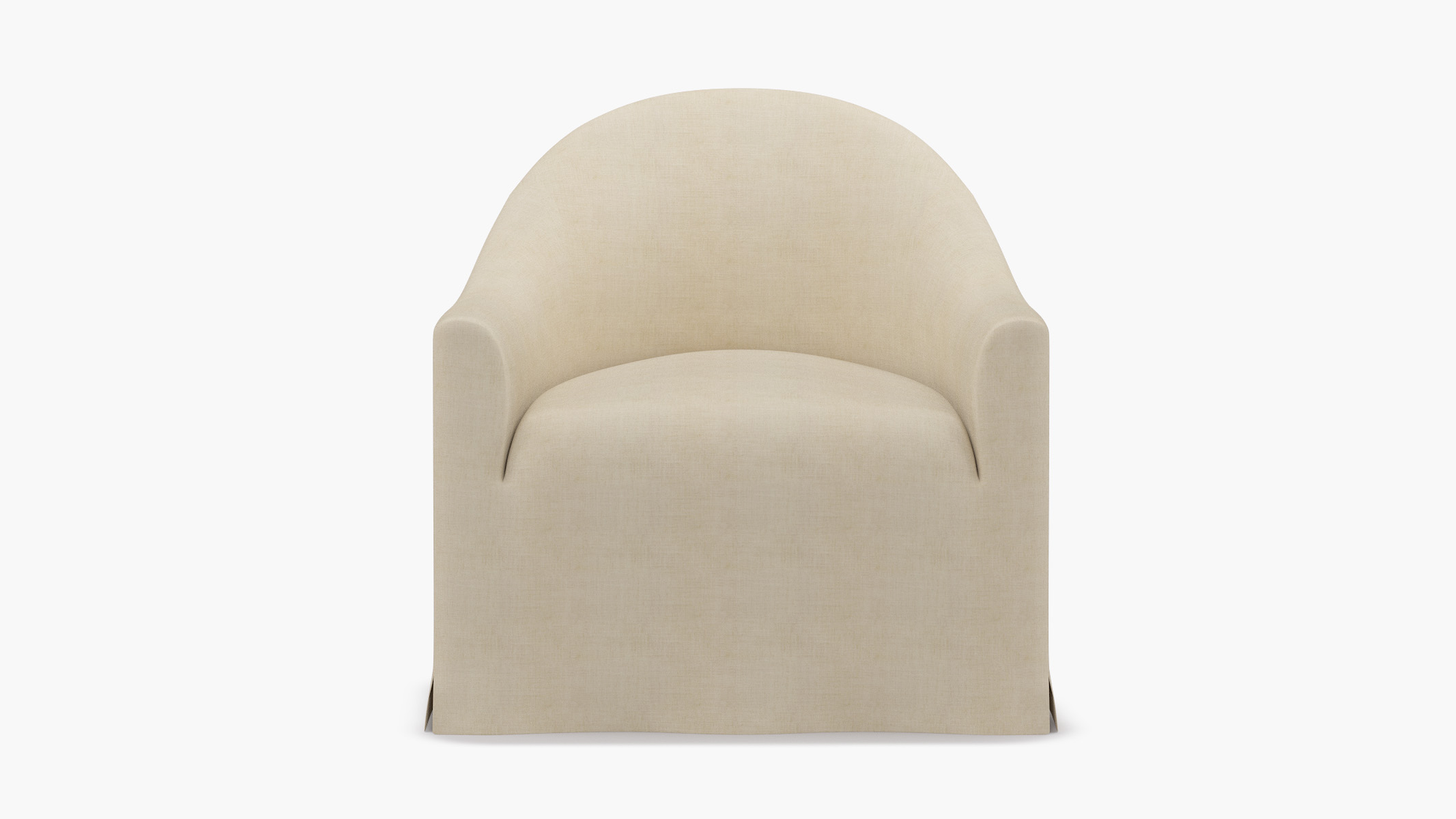 Slipcover Swivel Chair, Talc Everyday Linen - The Inside