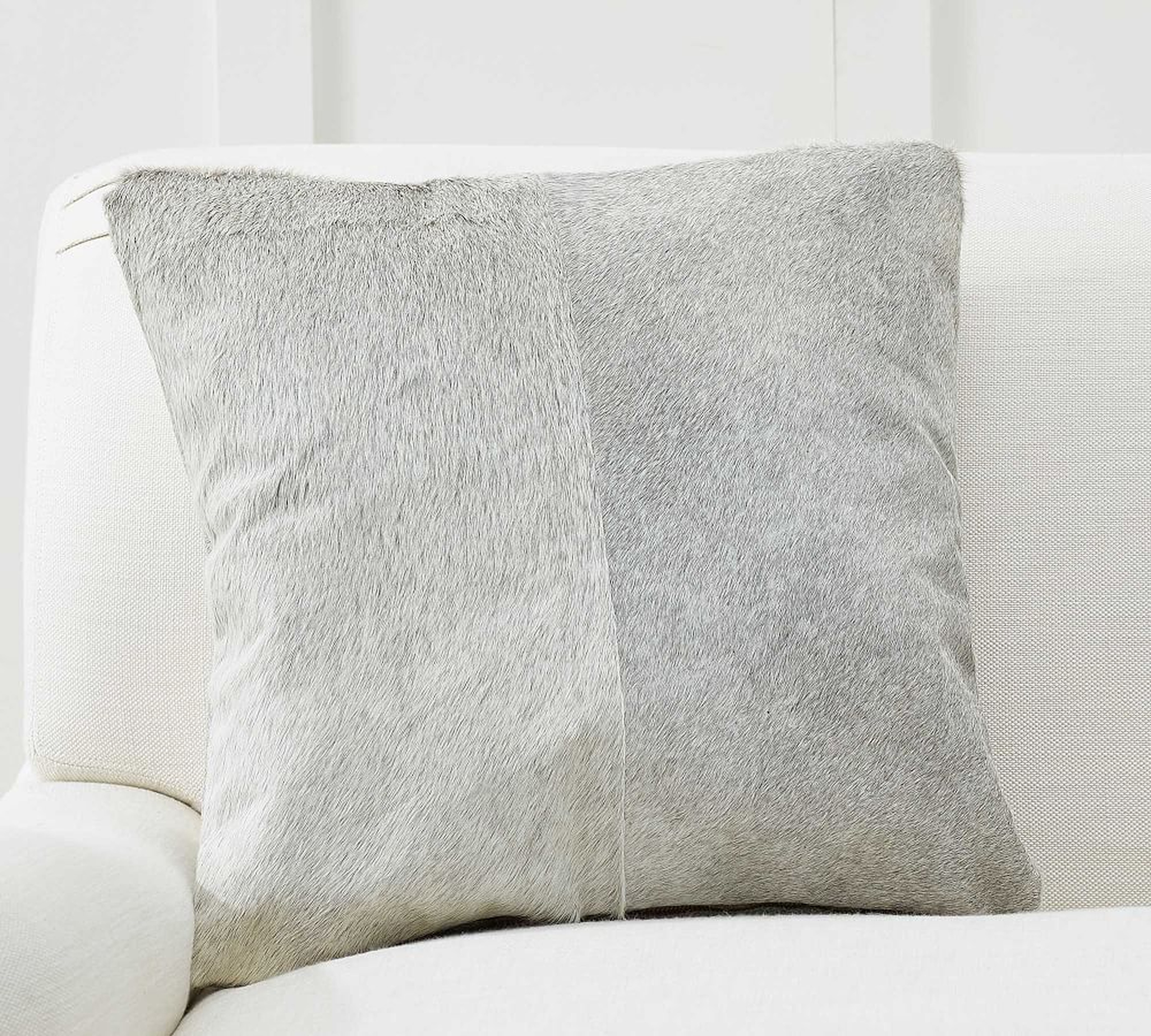 Hair on Hide Pillow Cover, 20 x 20", Gray - Pottery Barn
