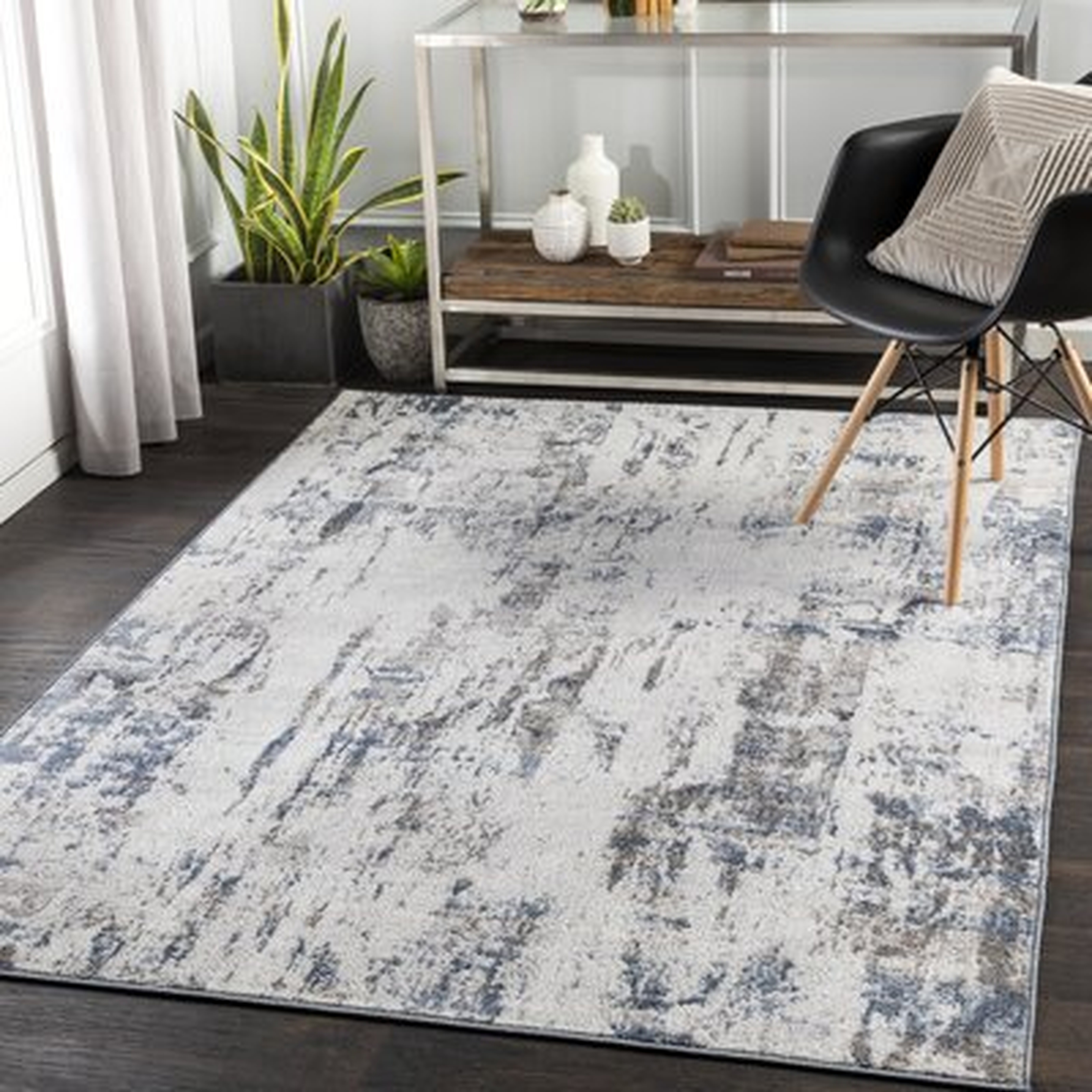 Jaye Abstract Taupe/Navy Area Rug - Wayfair