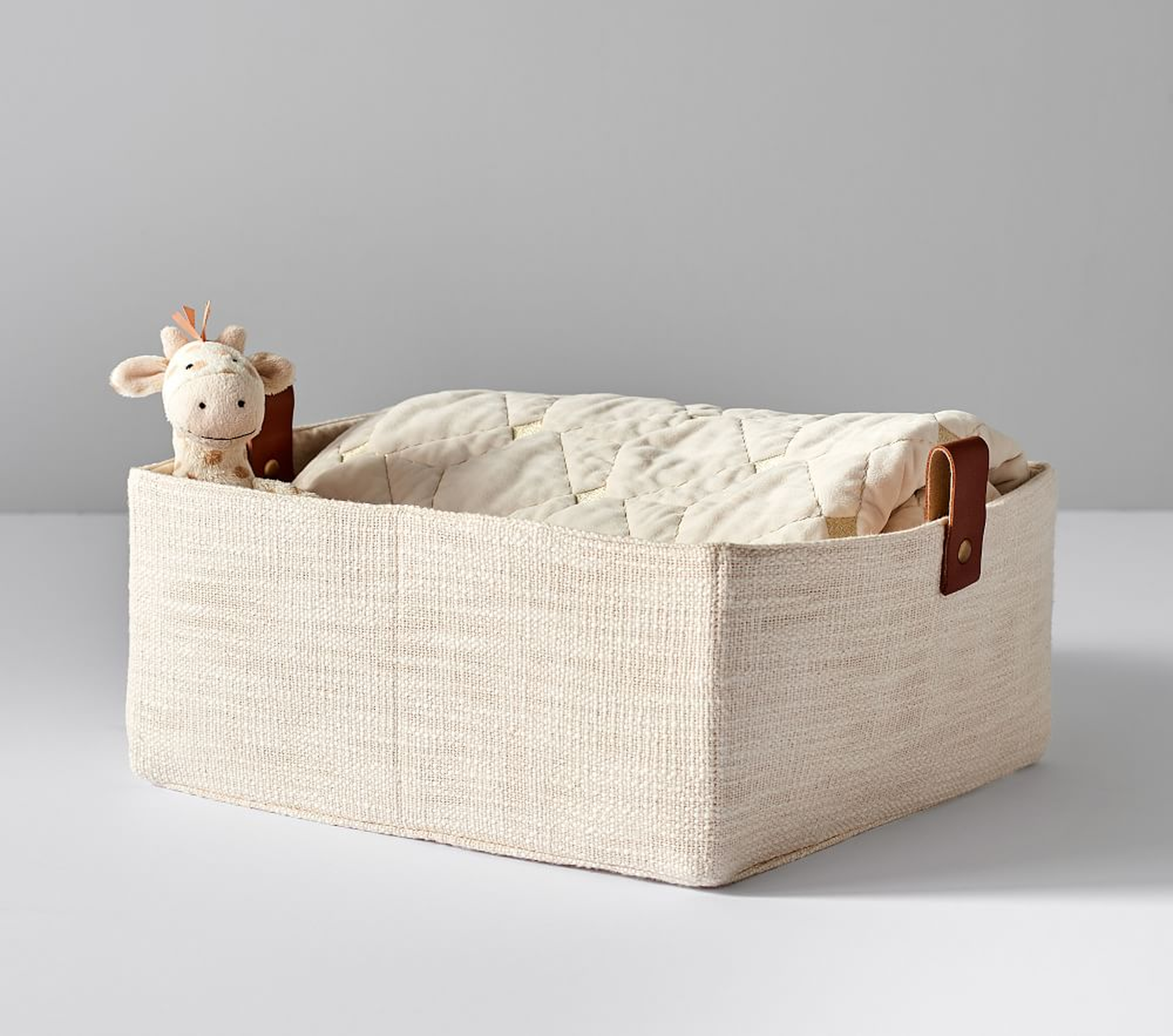 Linen and Leather Storage, Large - Pottery Barn Kids