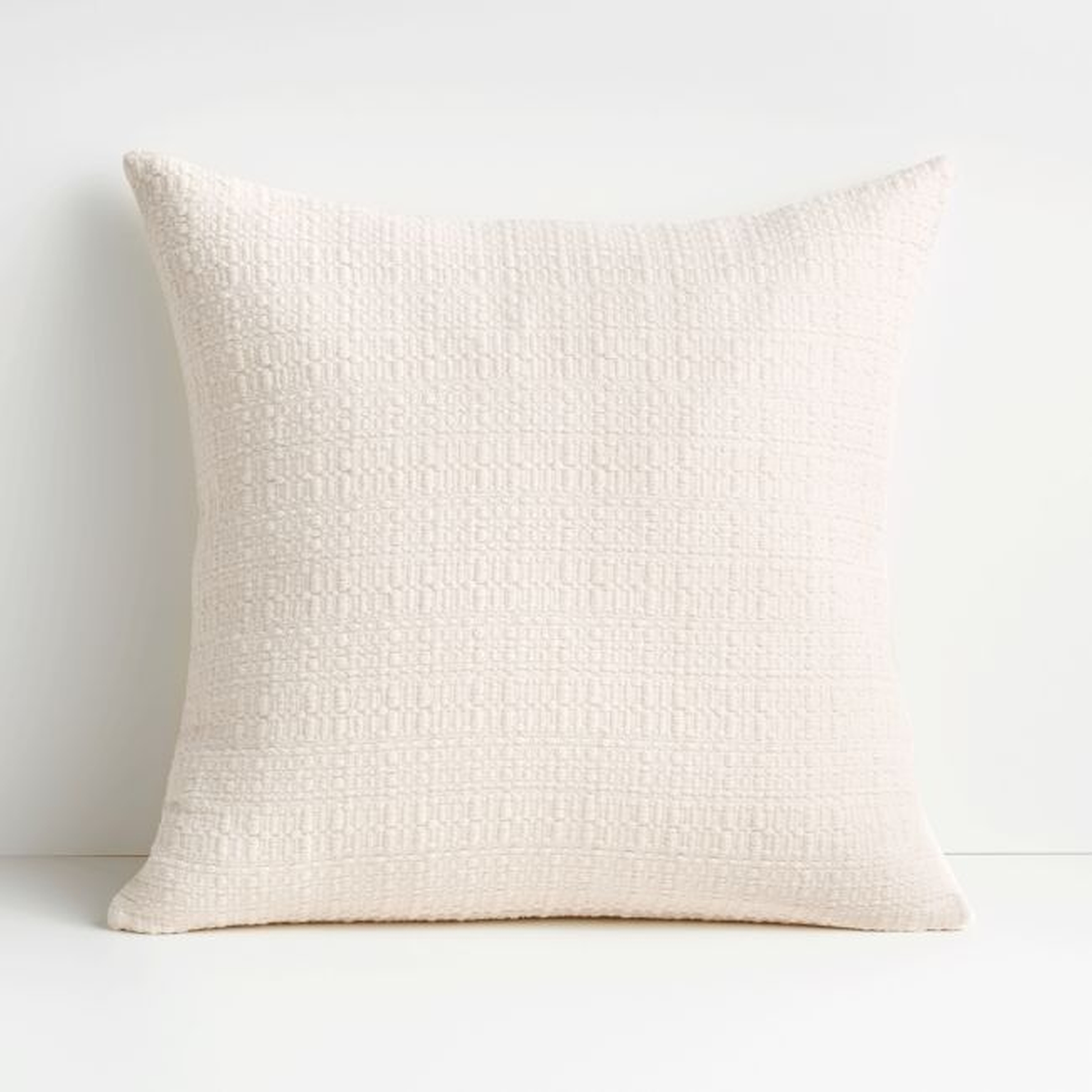 Bari 20"x20" White Swan Knitted Throw Pillow with Down-Alternative Insert - Crate and Barrel
