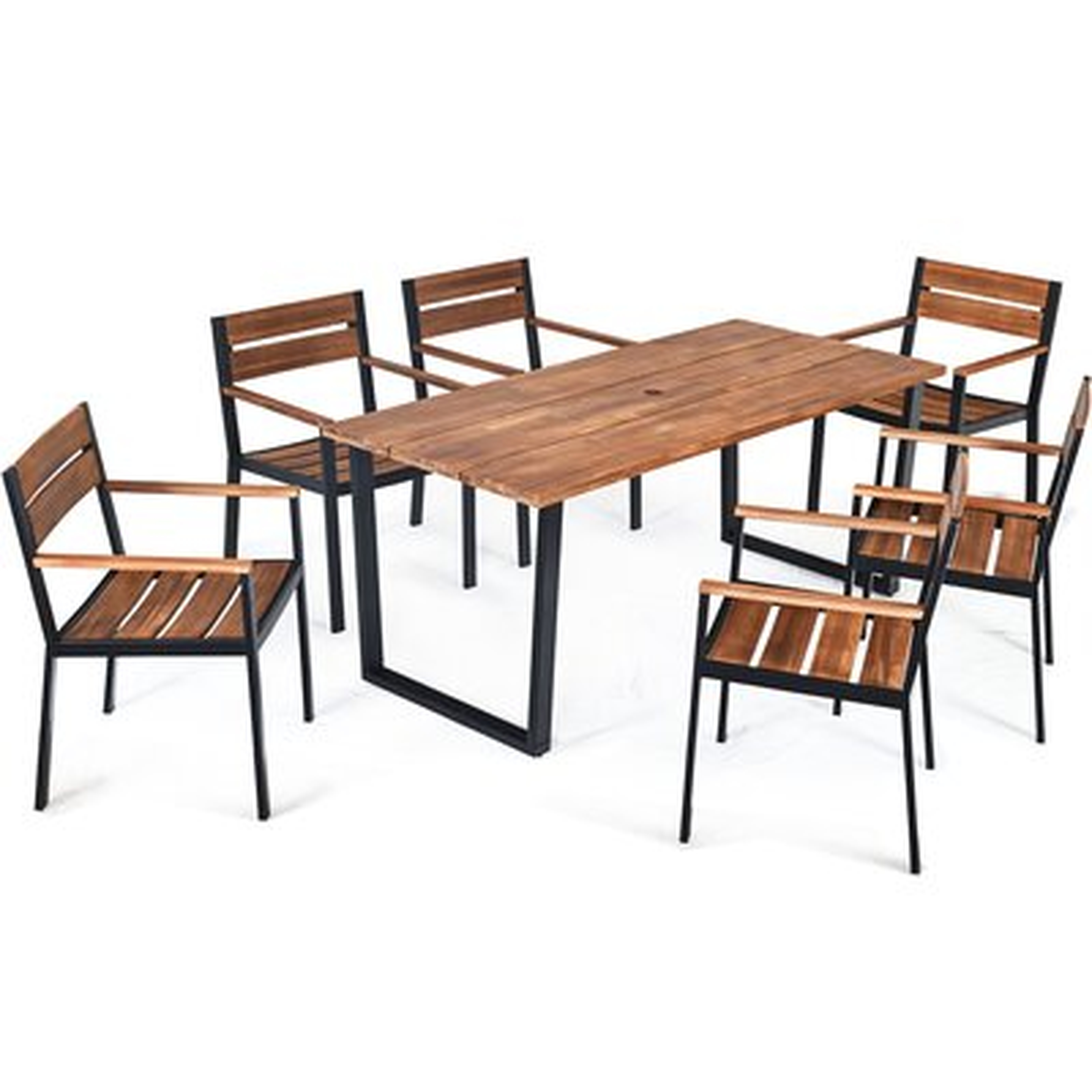 7 Pcs Outdoor Patio Dining Table Set With Hole - Wayfair