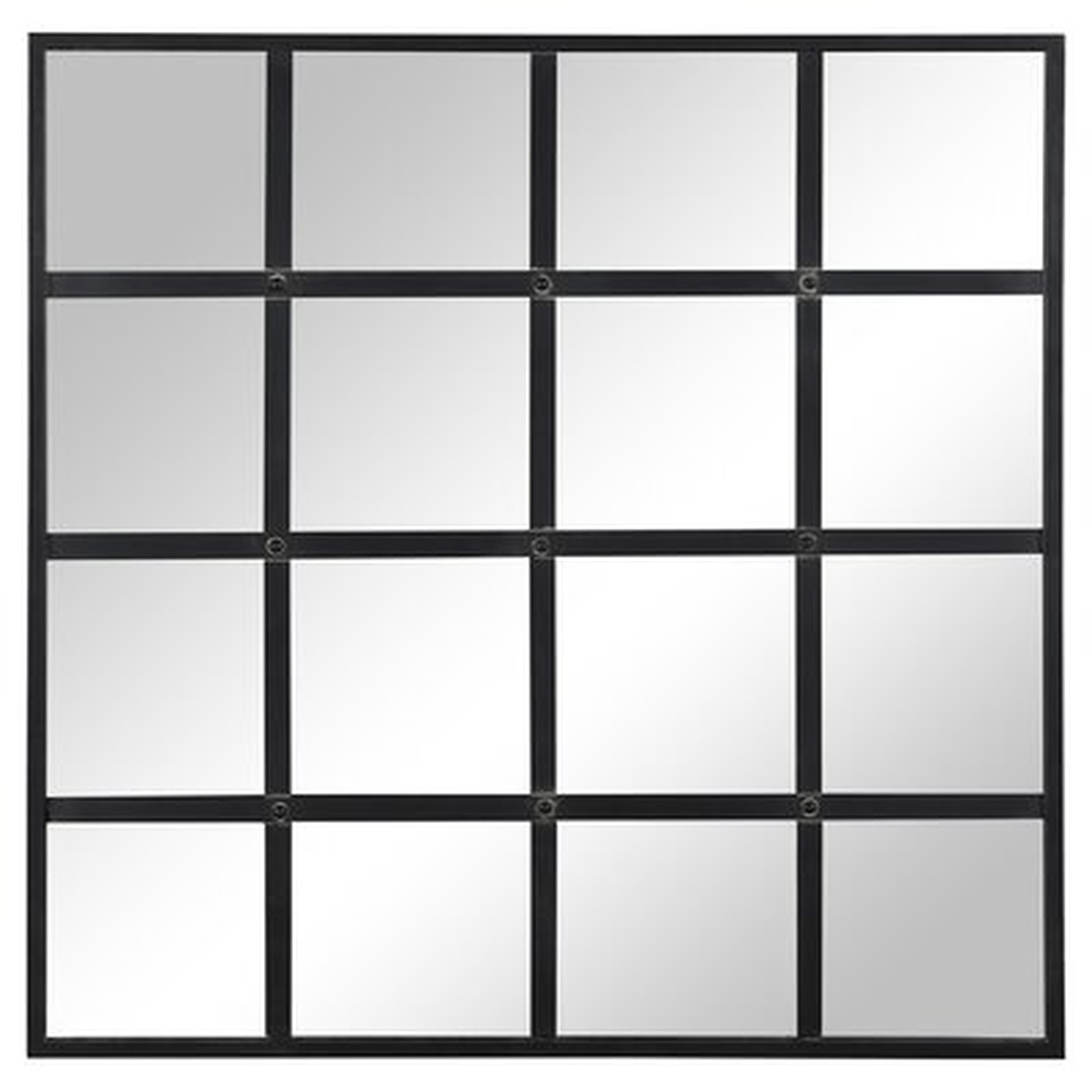 Black Wilhoit Windowpane Mirror - Wayfair