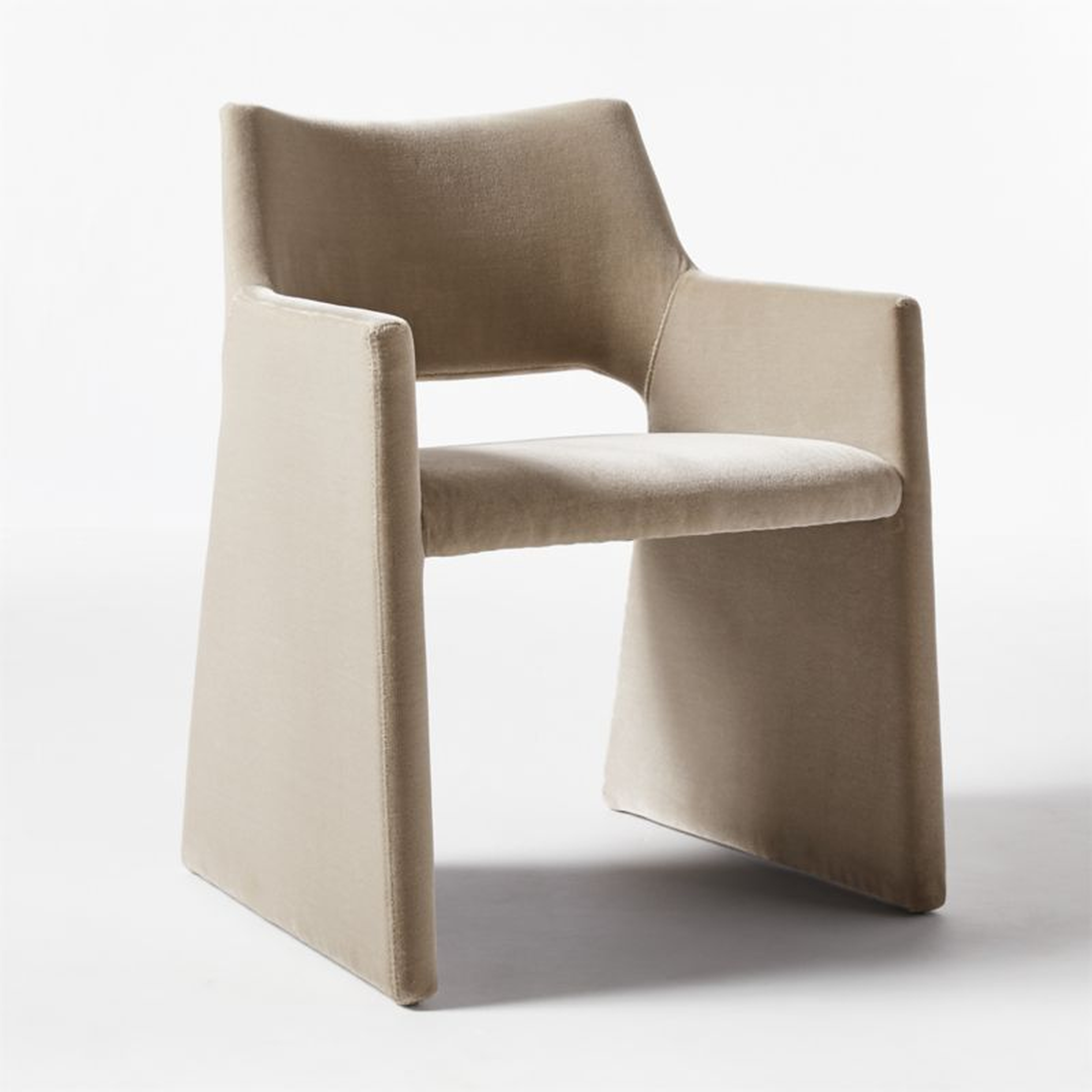Foley Faux Mohair Grey Dining Armchair - CB2