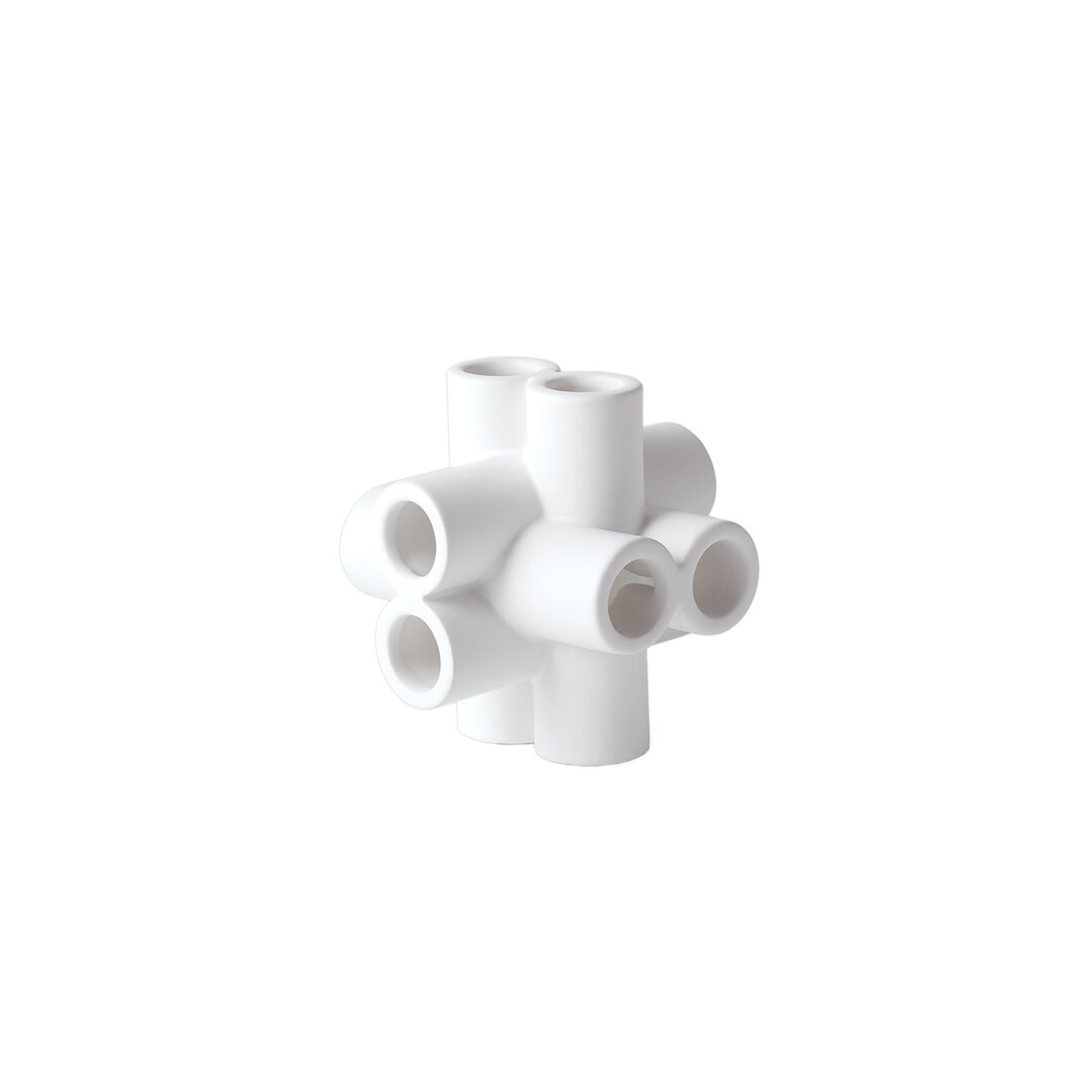 "Global Views Cube Tube Sculpture-Matte White" - Perigold