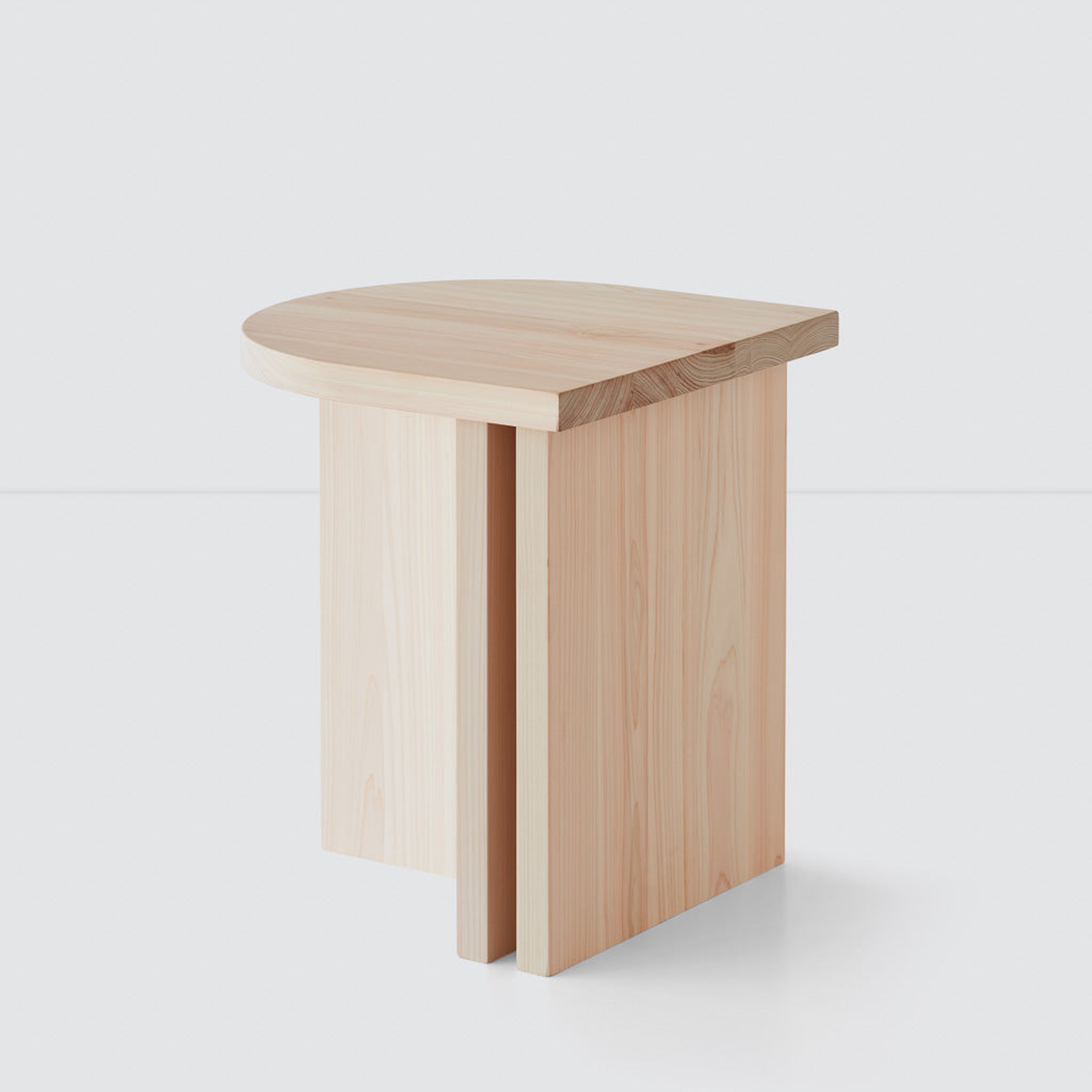 The Citizenry Hinoki Wood Side Table | Half Moon - The Citizenry