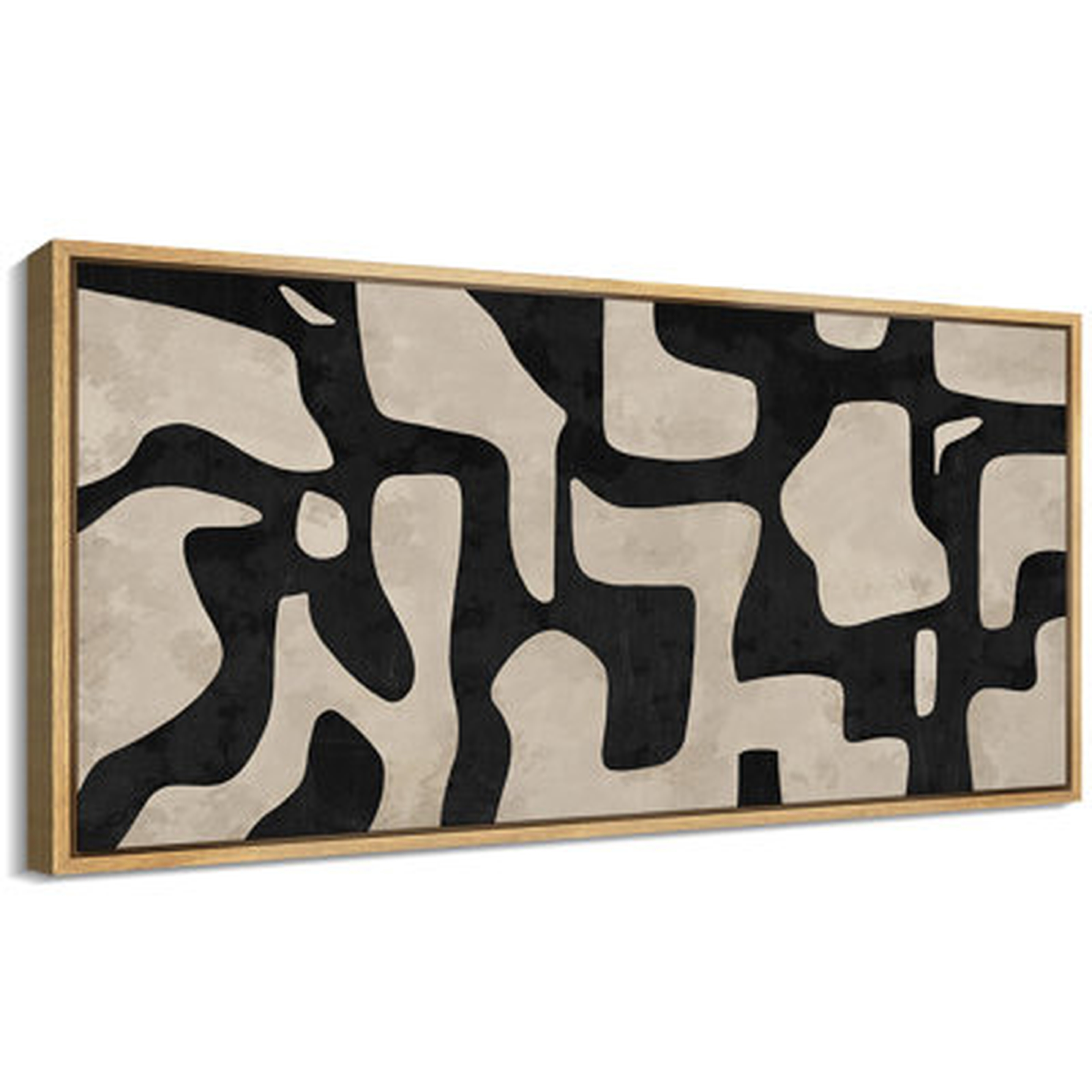 Abstract Contours Black And White Framed On Canvas Print - Wayfair