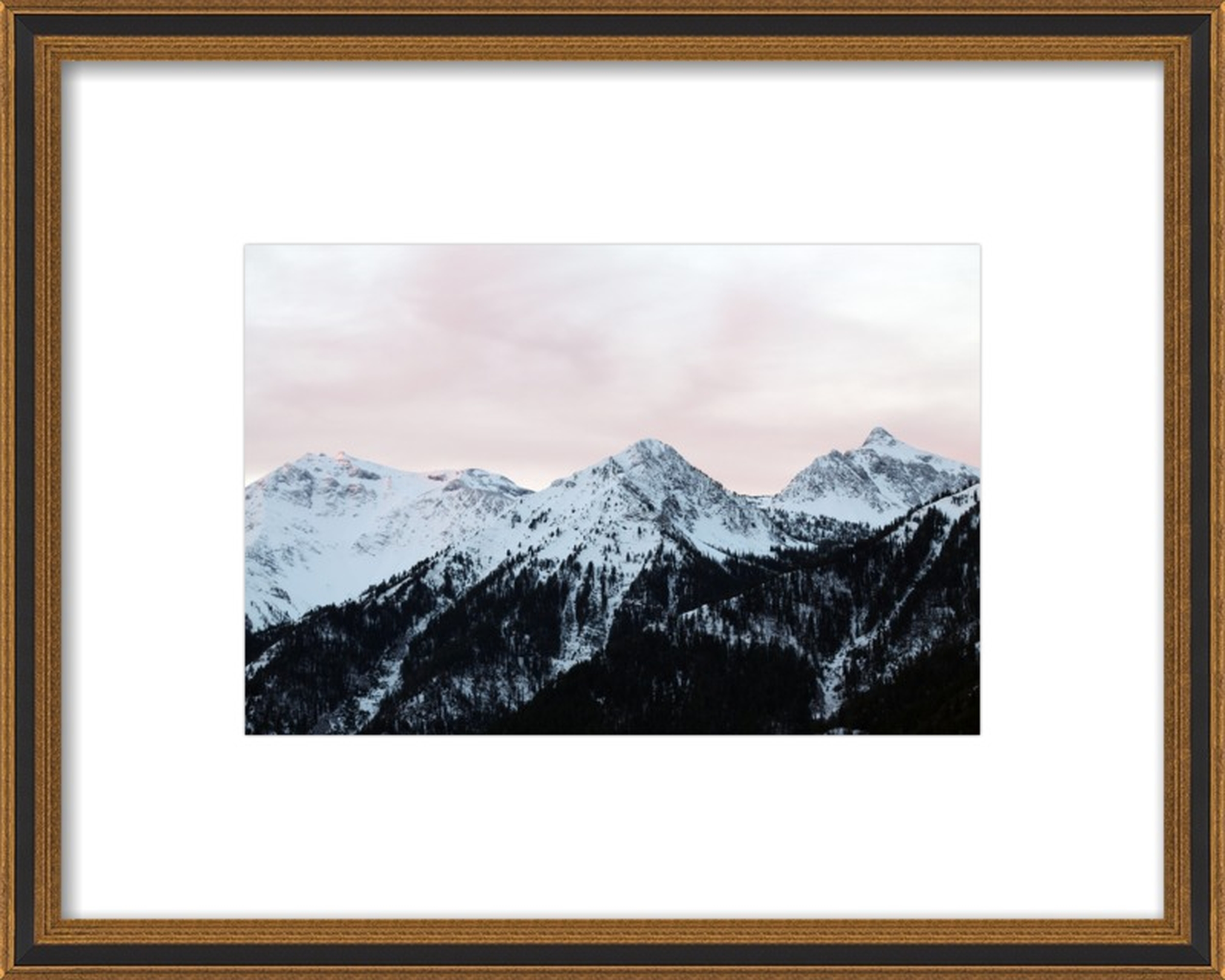 Pink Sky and Mountains in the morning by Lucy Snowe for Artfully Walls - Artfully Walls