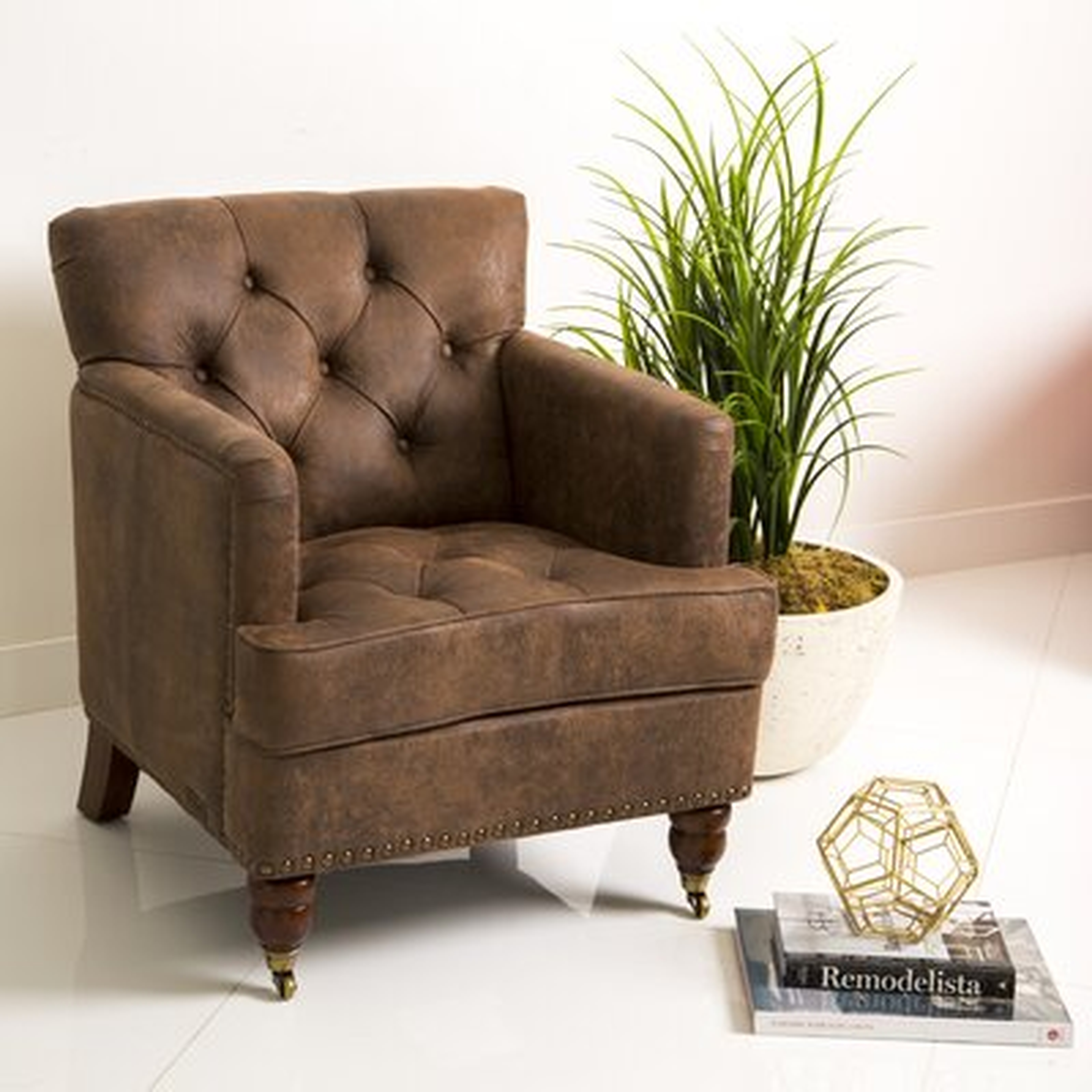 Aliya 28" Wide Tufted Polyester Club Chair - Wayfair