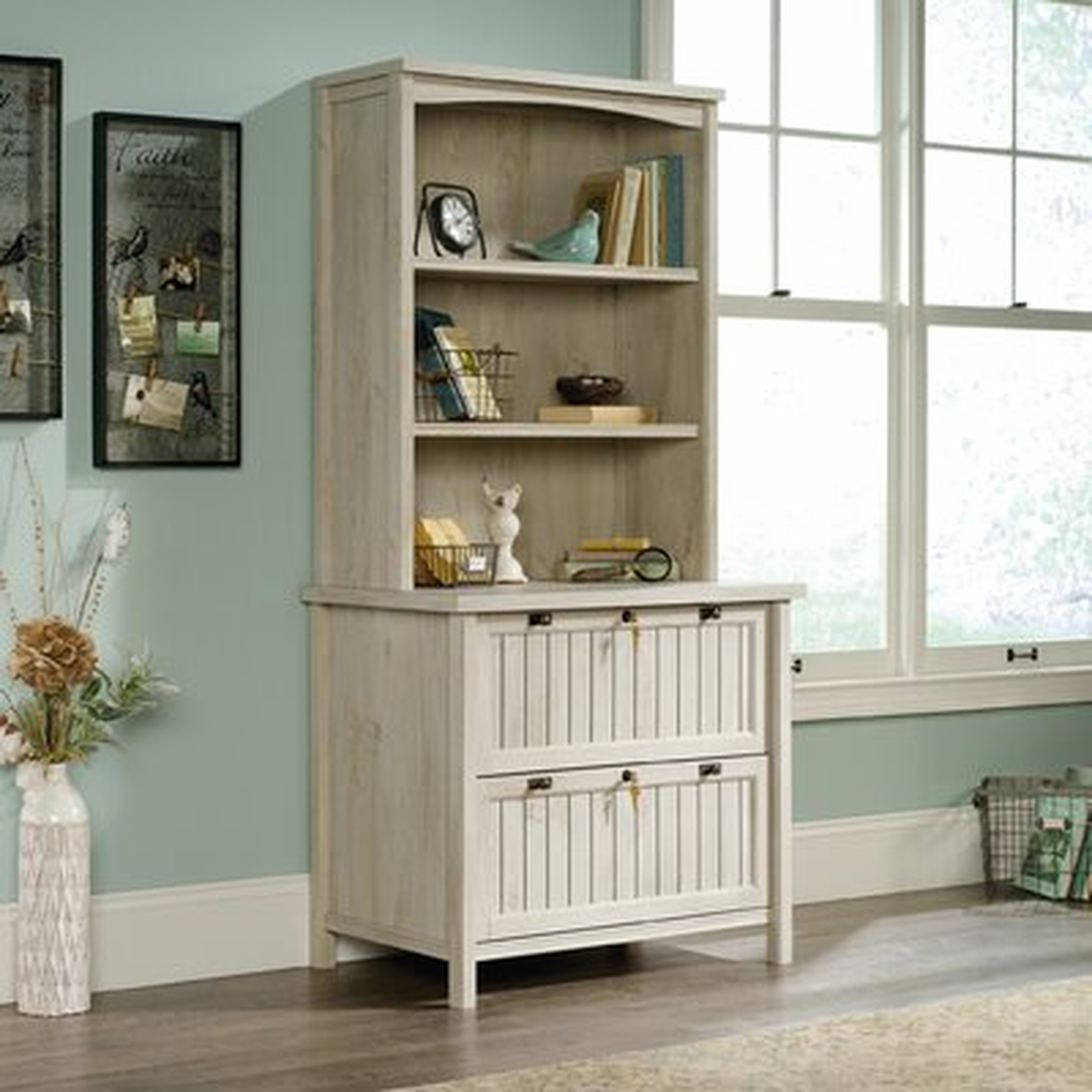Shelby 2 Drawer Lateral Filing Cabinet With Hutch BO" 6/4/22 - Wayfair
