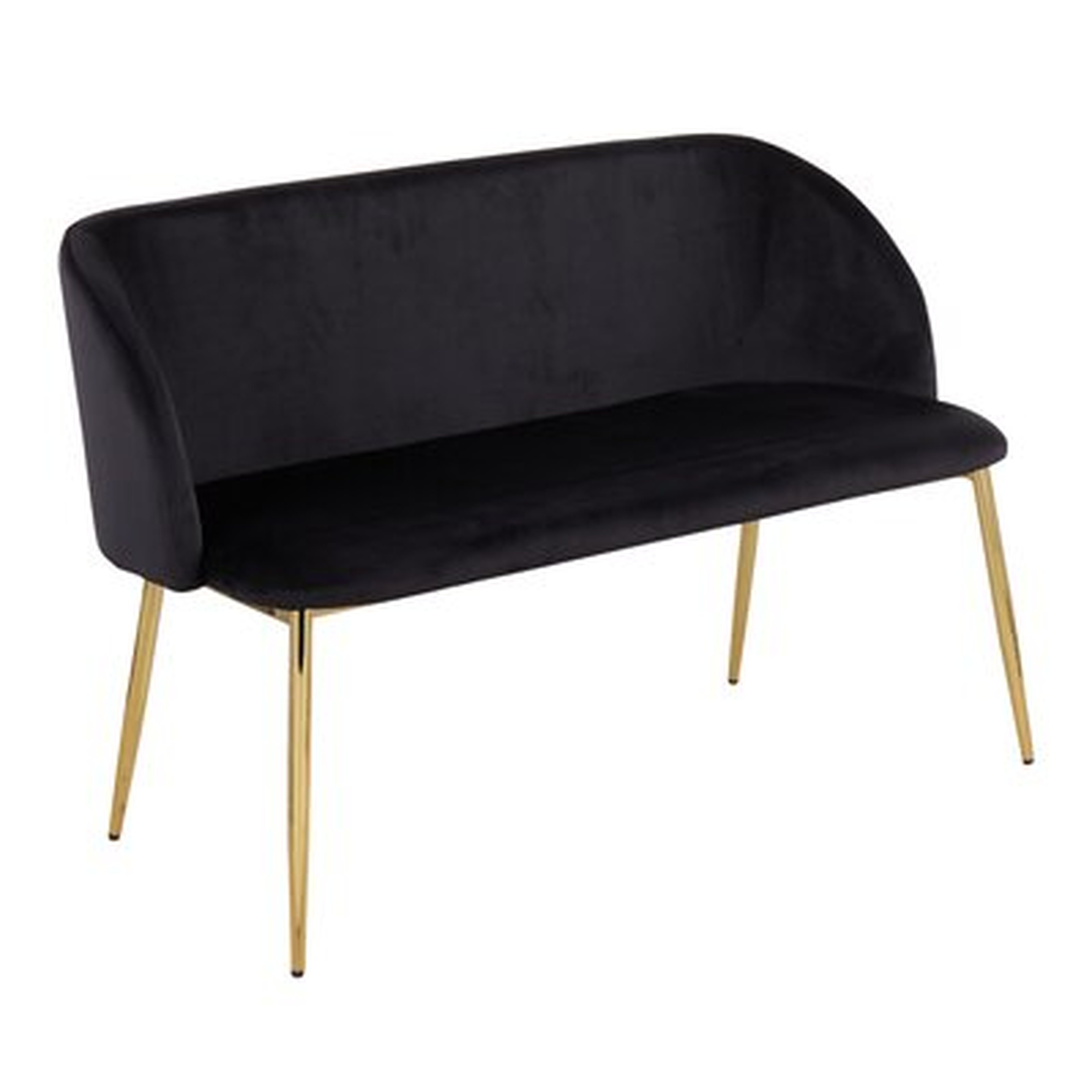 Drumnagee Glam Bench In Gold Steel And Black Velvet By Everly Quinn - Wayfair