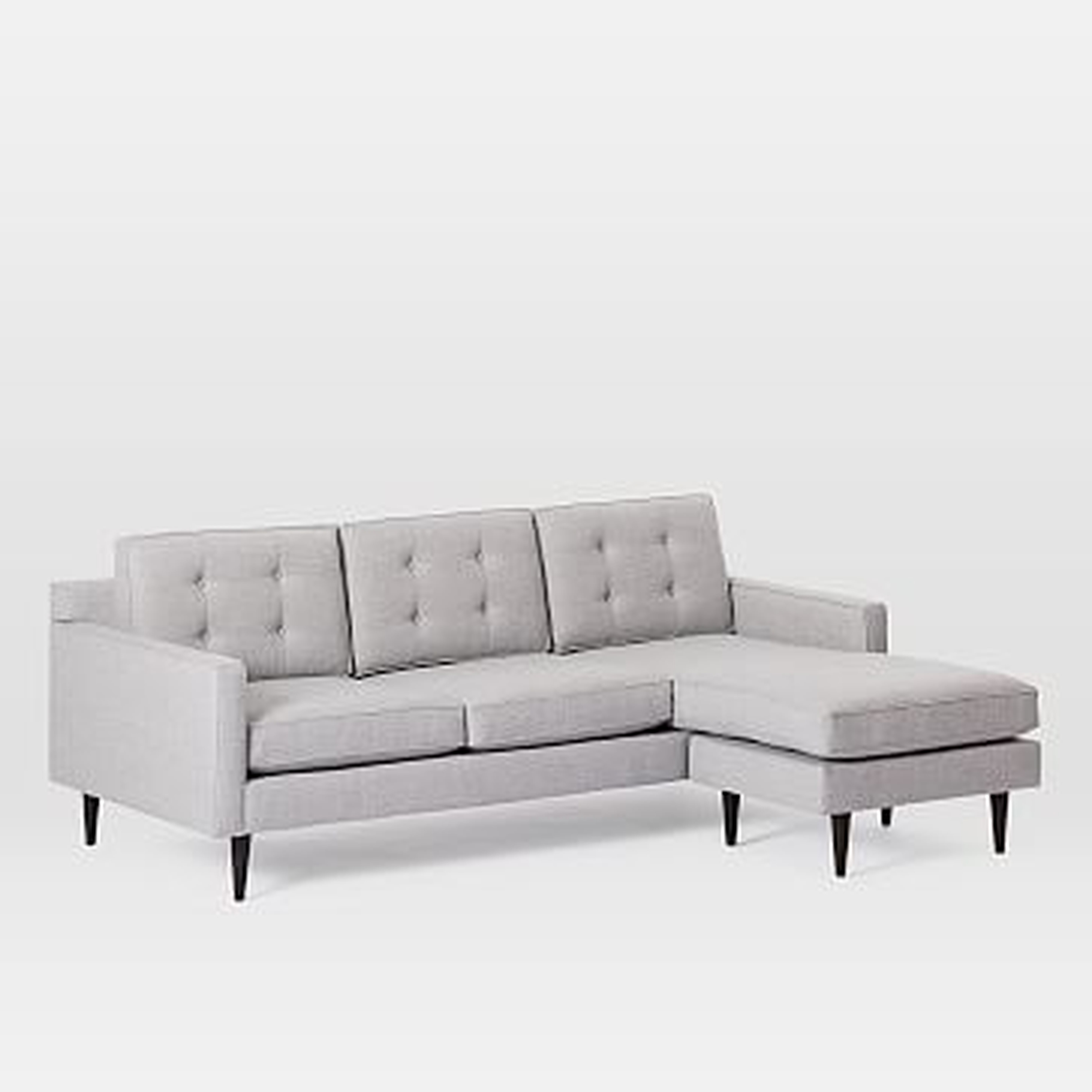 Drake Mid Century 86" Flip Sectional, Poly, Twill, Silver, Chocolate - West Elm