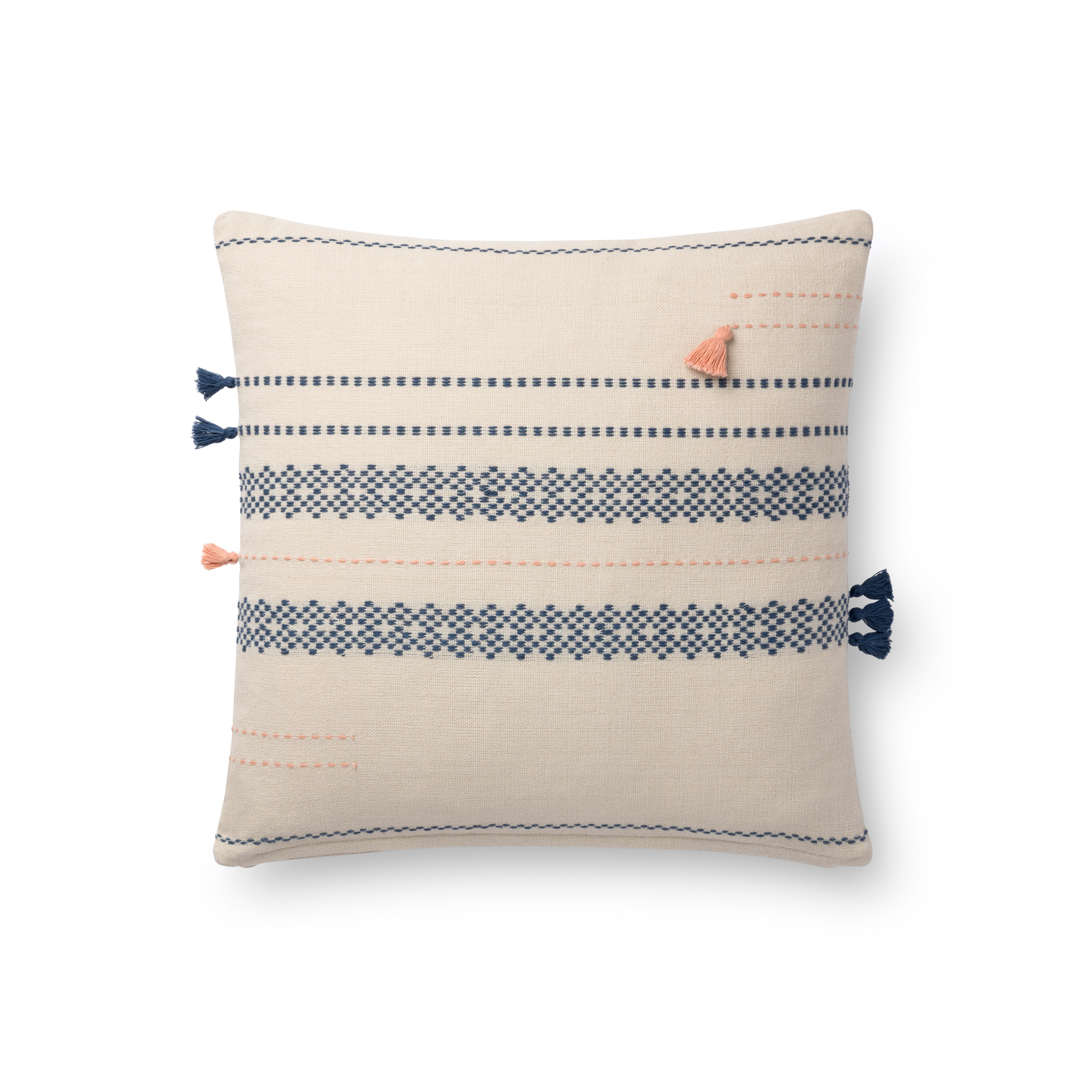 PILLOWS P1113 MULTI / BLUE 18" x 18" Cover w/Poly - Magnolia Home by Joana Gaines Crafted by Loloi Rugs