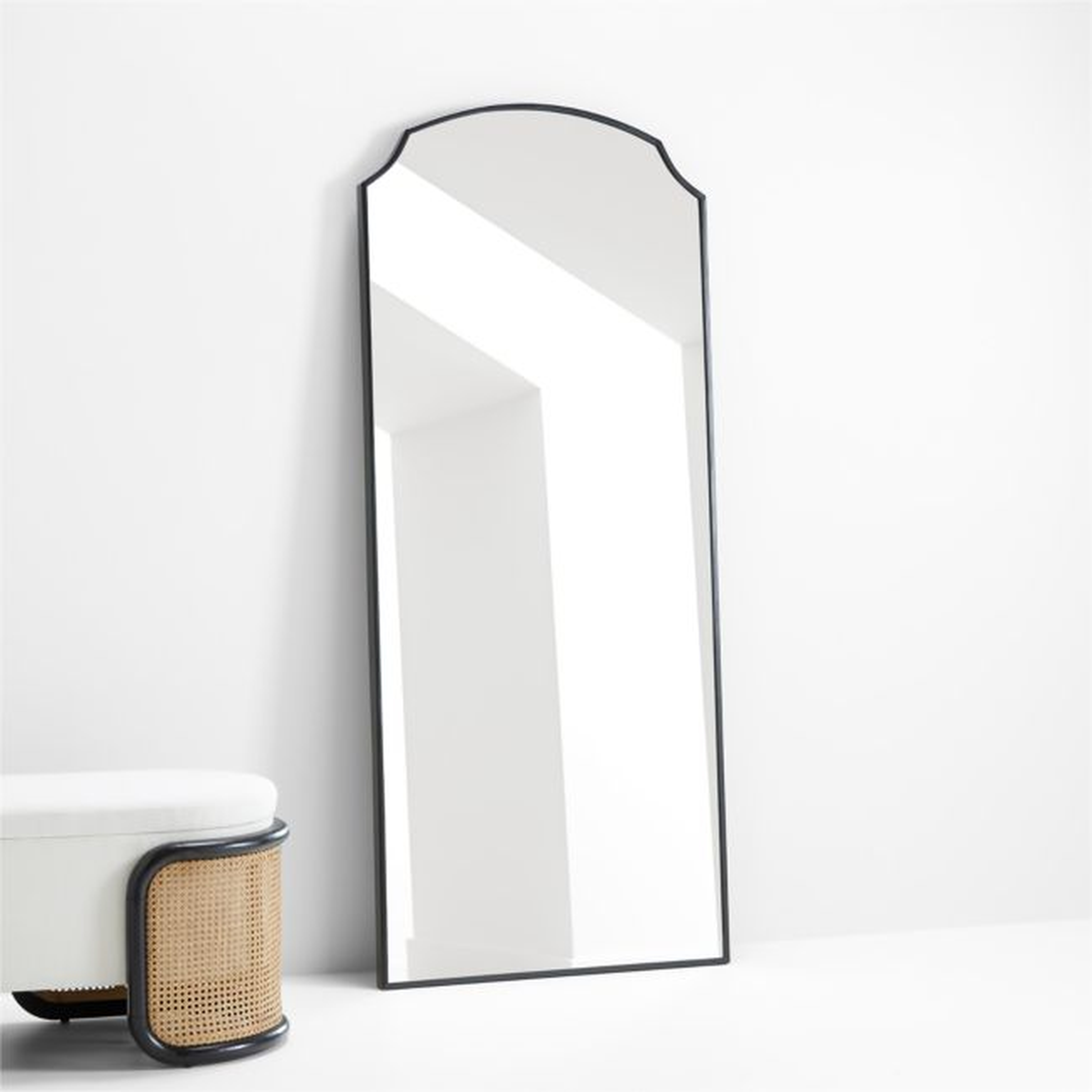 Emmy Narrow Black Arch Floor Mirror 32"x76.25" - Crate and Barrel