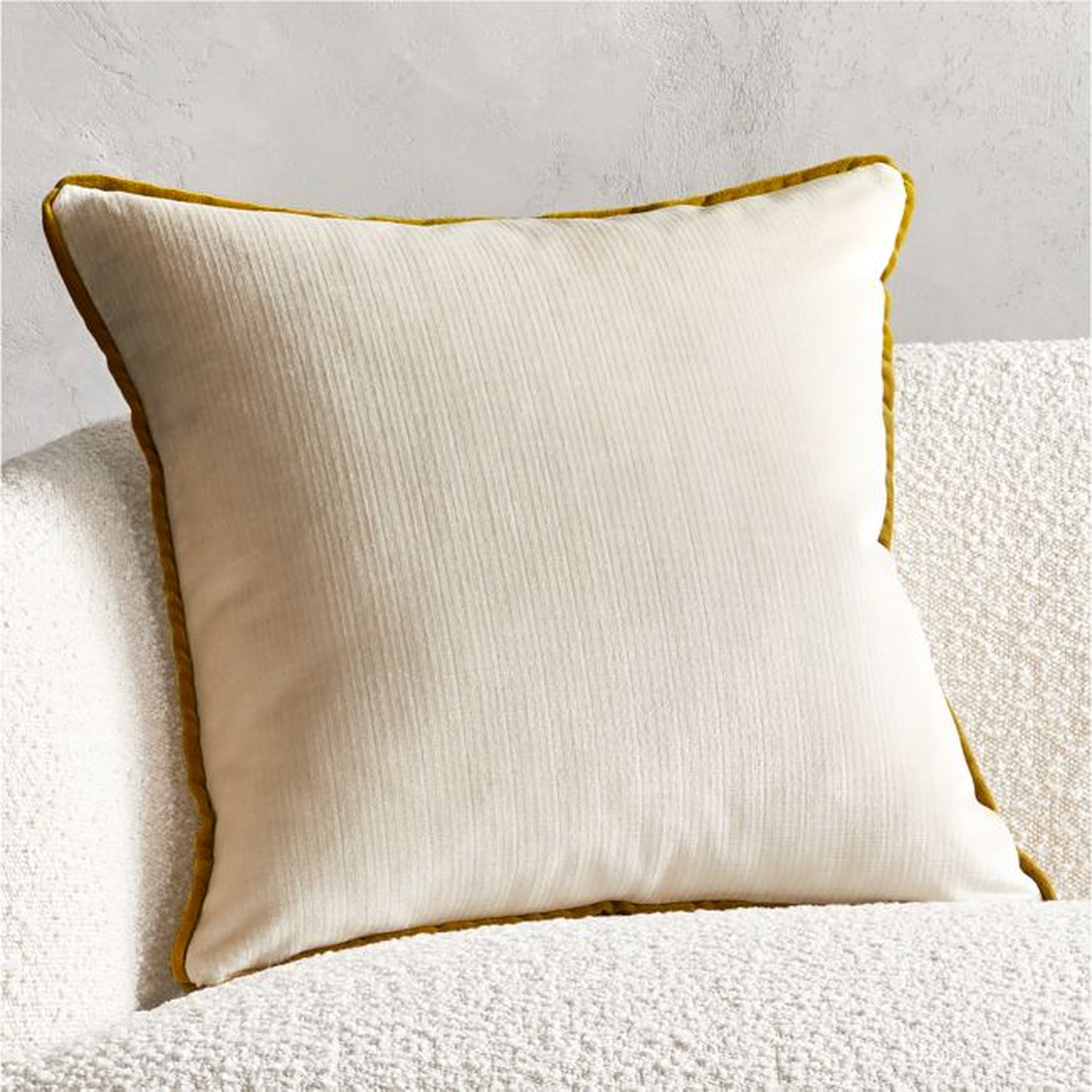 20" Gleam Ivory Pillow with Feather-Down Insert - CB2
