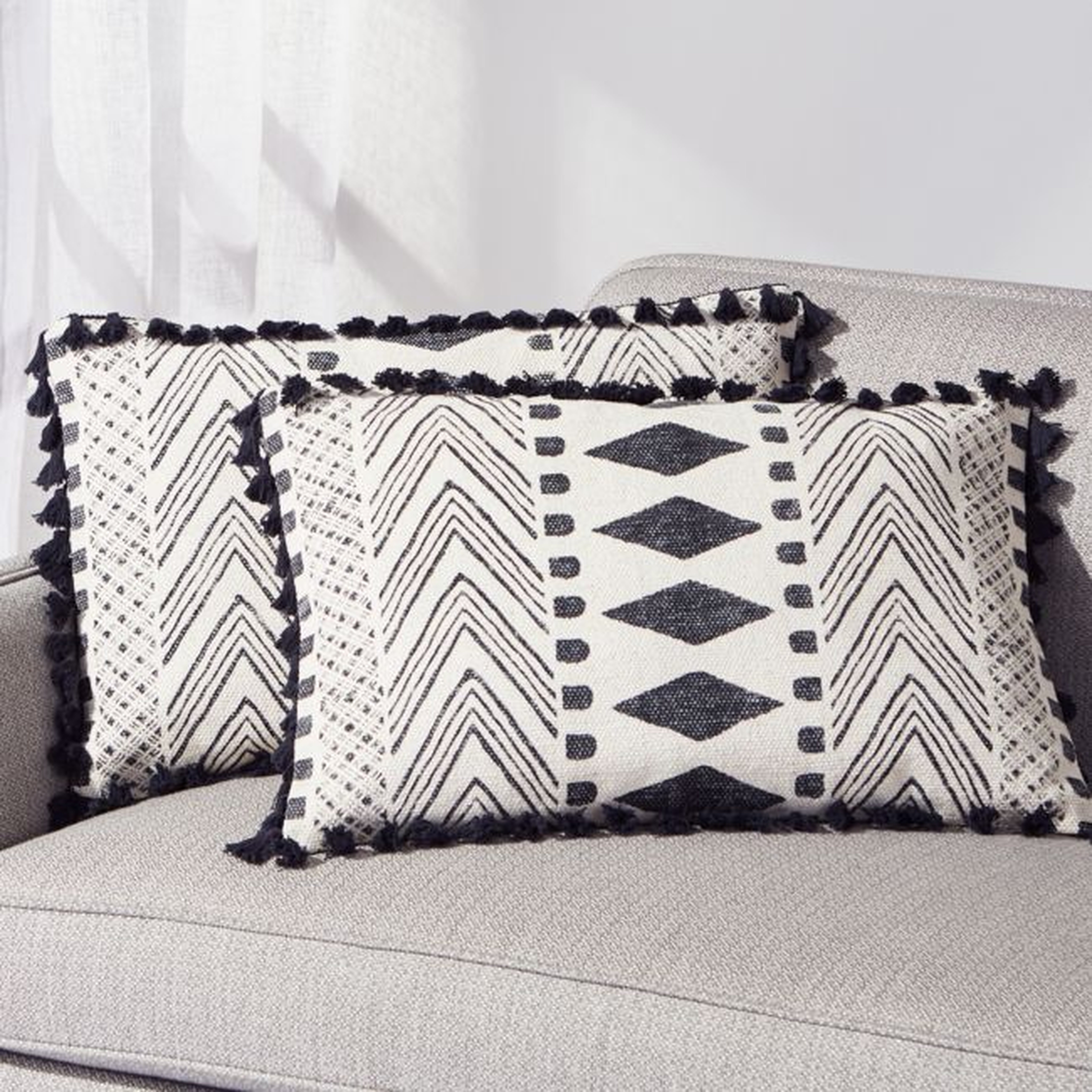 Amias Block Print Pillow 24"x16", Set of 2 - Crate and Barrel
