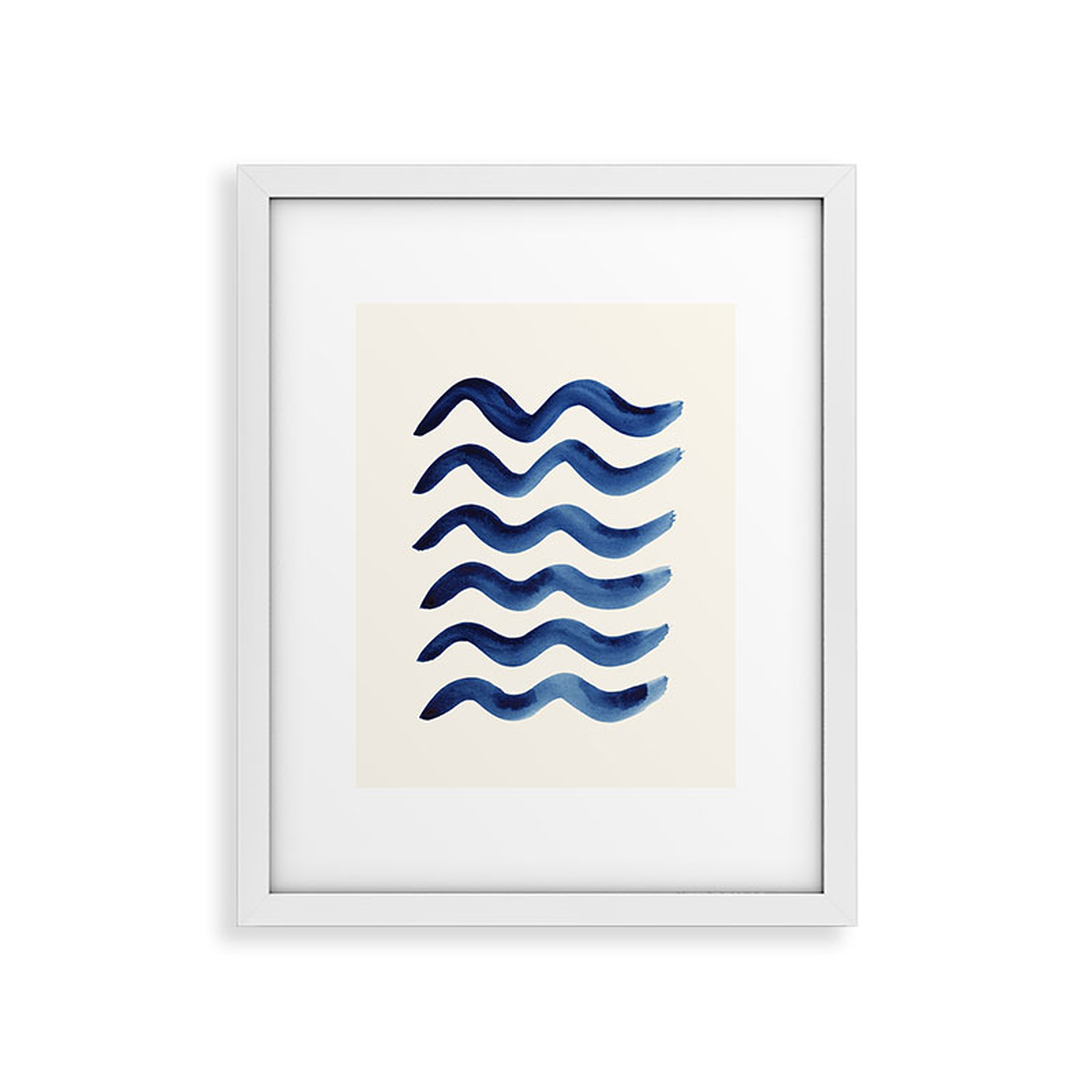 Waves Strokes by Pauline Stanley - Framed Art Print Modern White 18" x 24" - Wander Print Co.