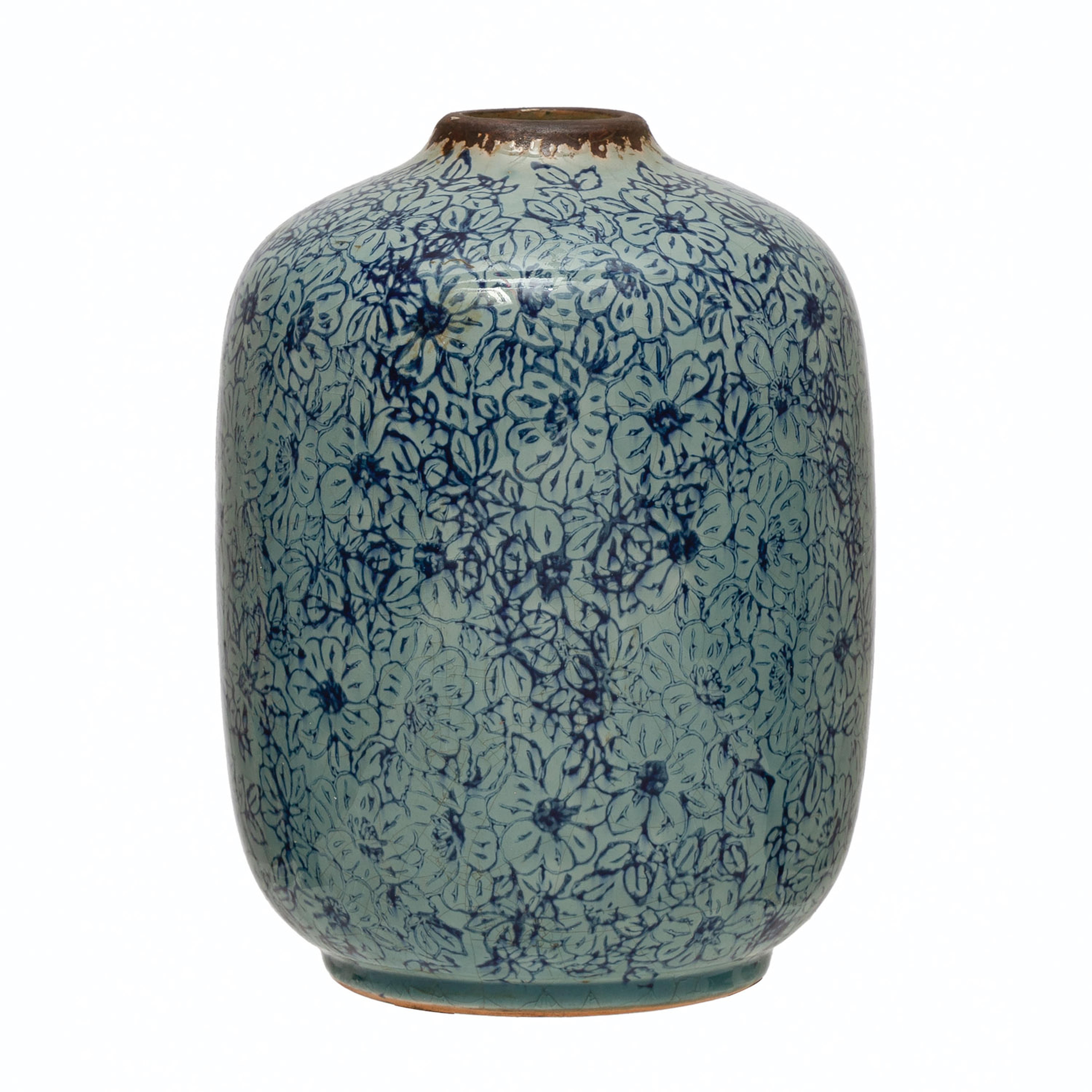 Terra-cotta Vase with Floral Pattern - Nomad Home