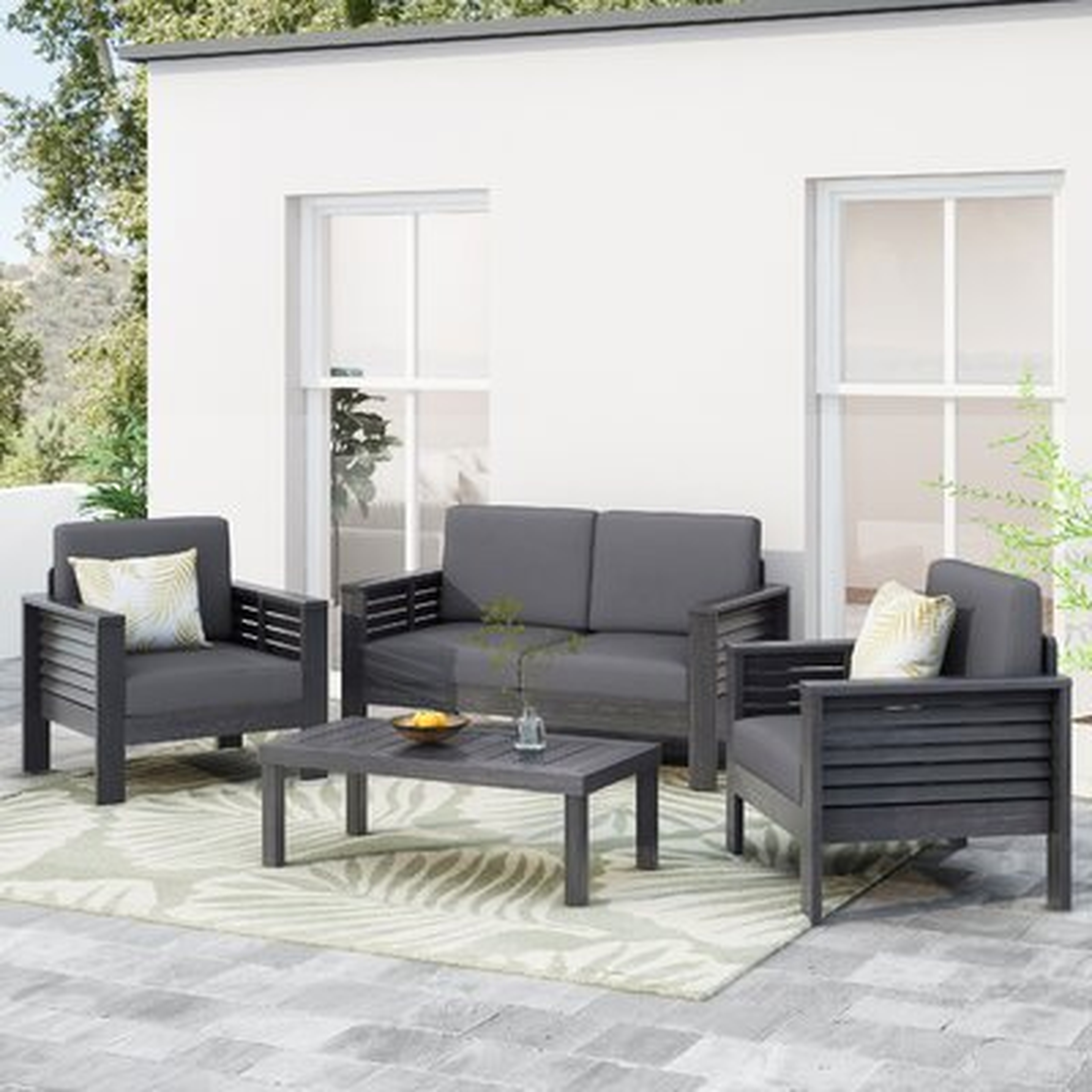 Outdoor 4 Piece Sofa Seating Group with Cushions - Wayfair