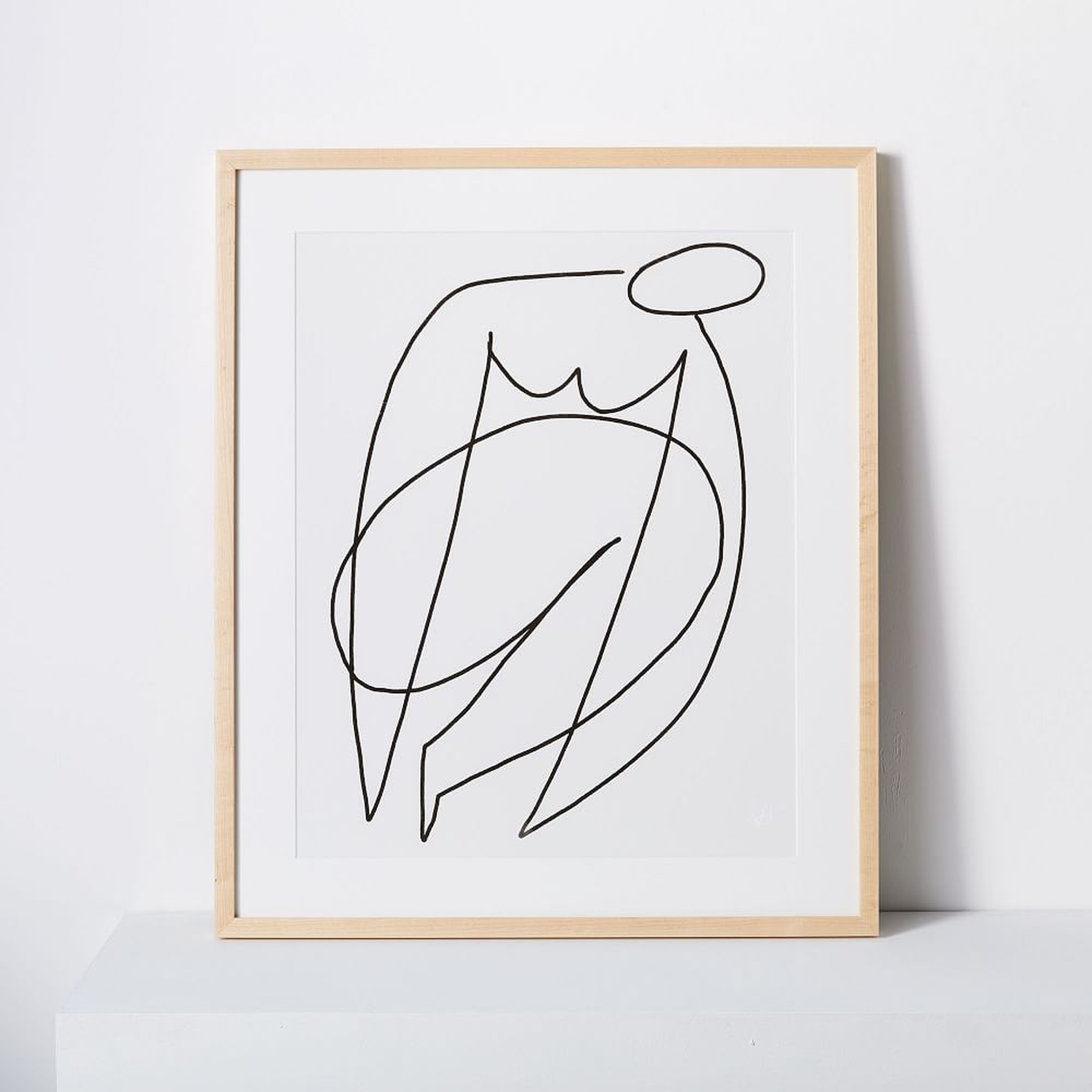Kate Arends Framed Print, Woman, White, 18"x24" - West Elm