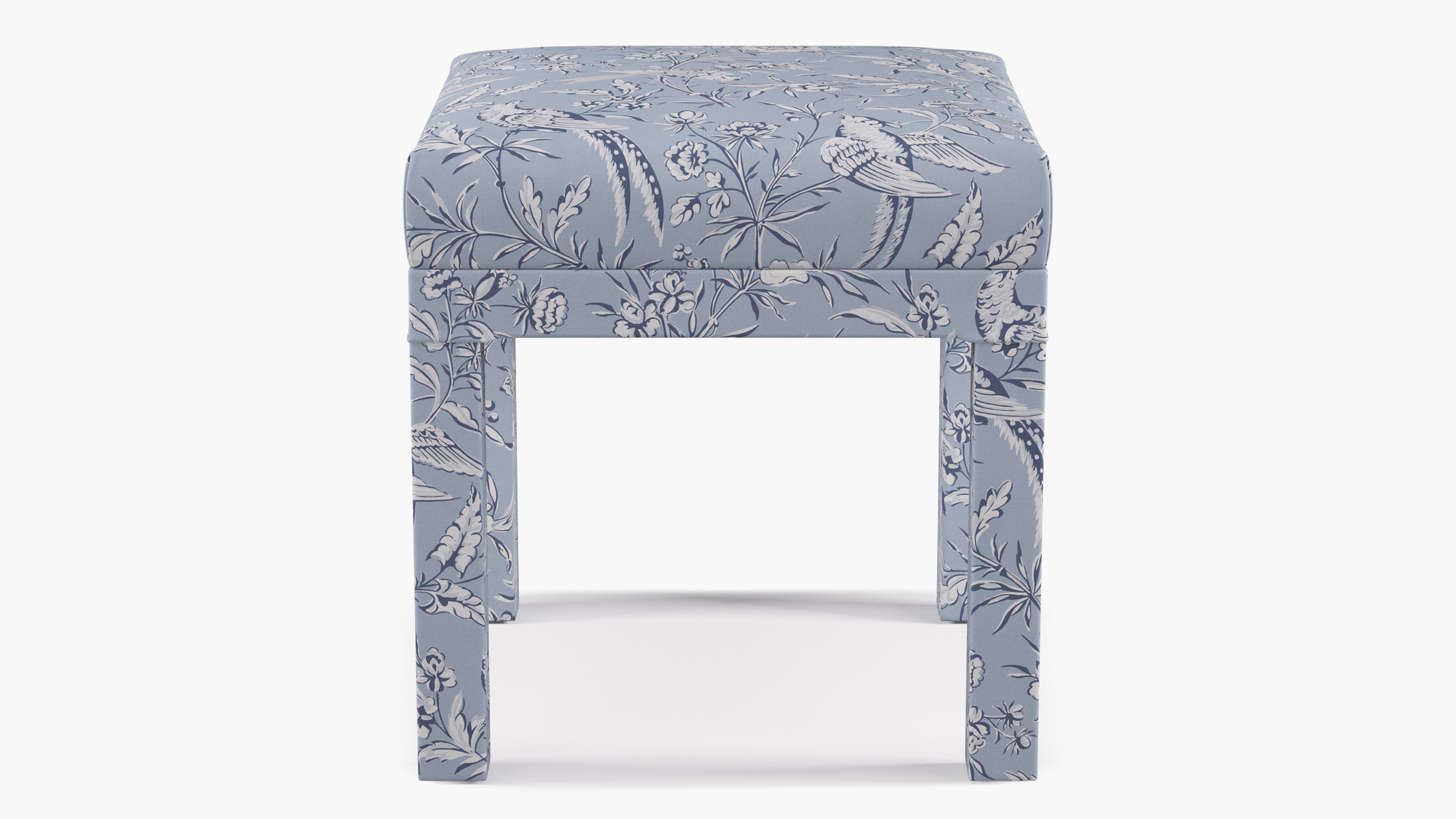 Parsons Ottoman, Blue Aviary - The Inside