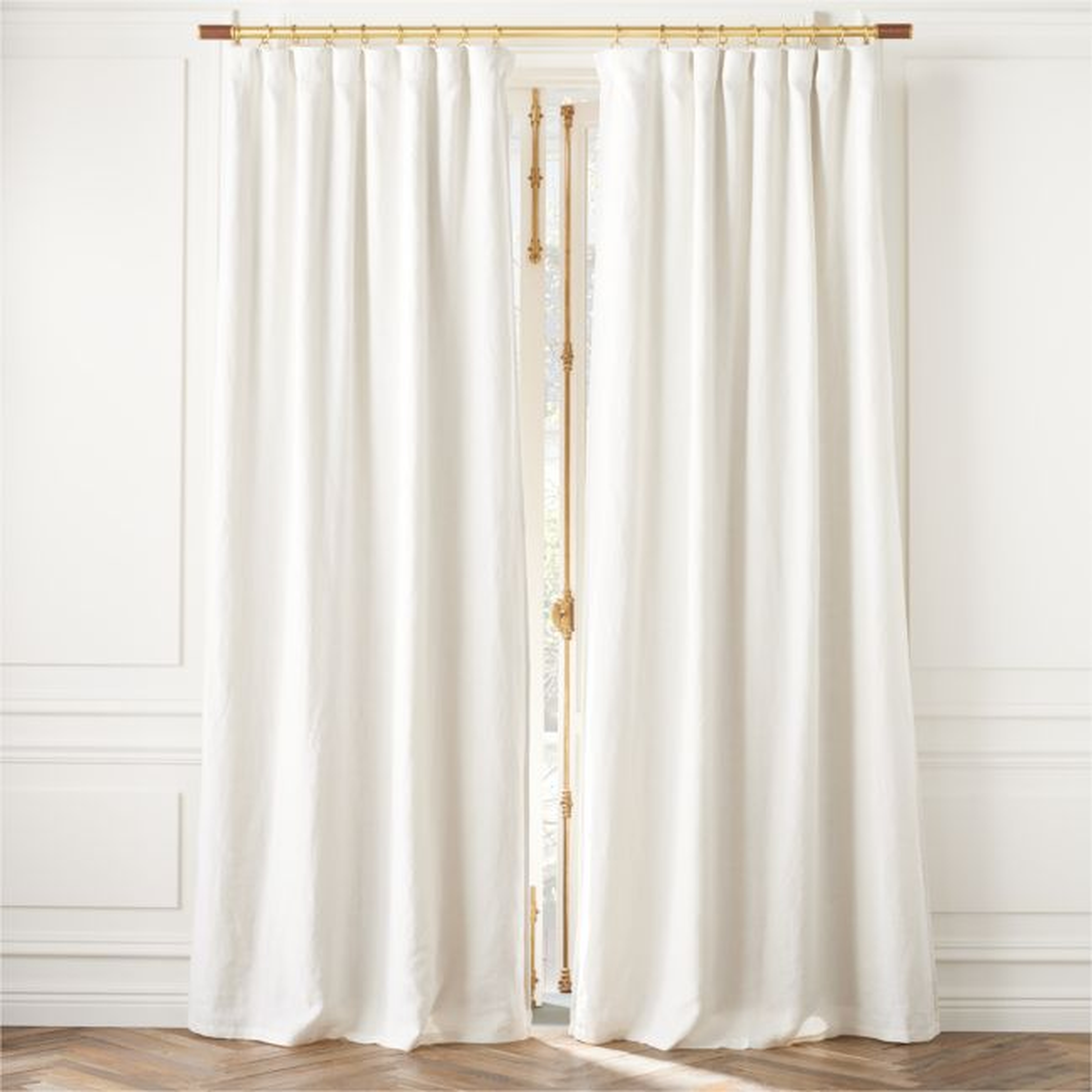 EUROPEAN FLAX-Certified Linen Warm White Window Curtain Panel 48"x96'' - CB2