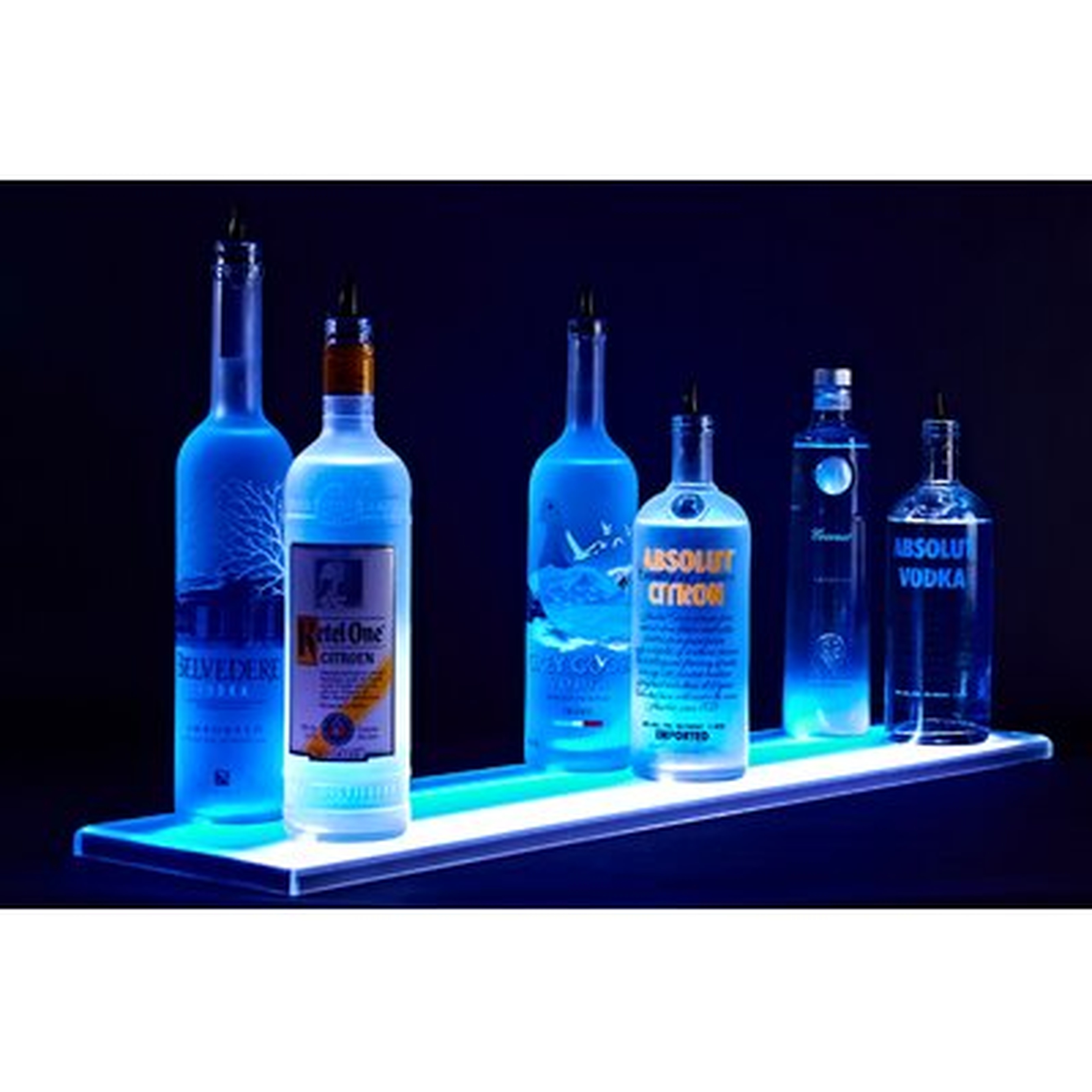5' Double Wide LED Liquor Shelf With Wall Mount Kit - Wayfair