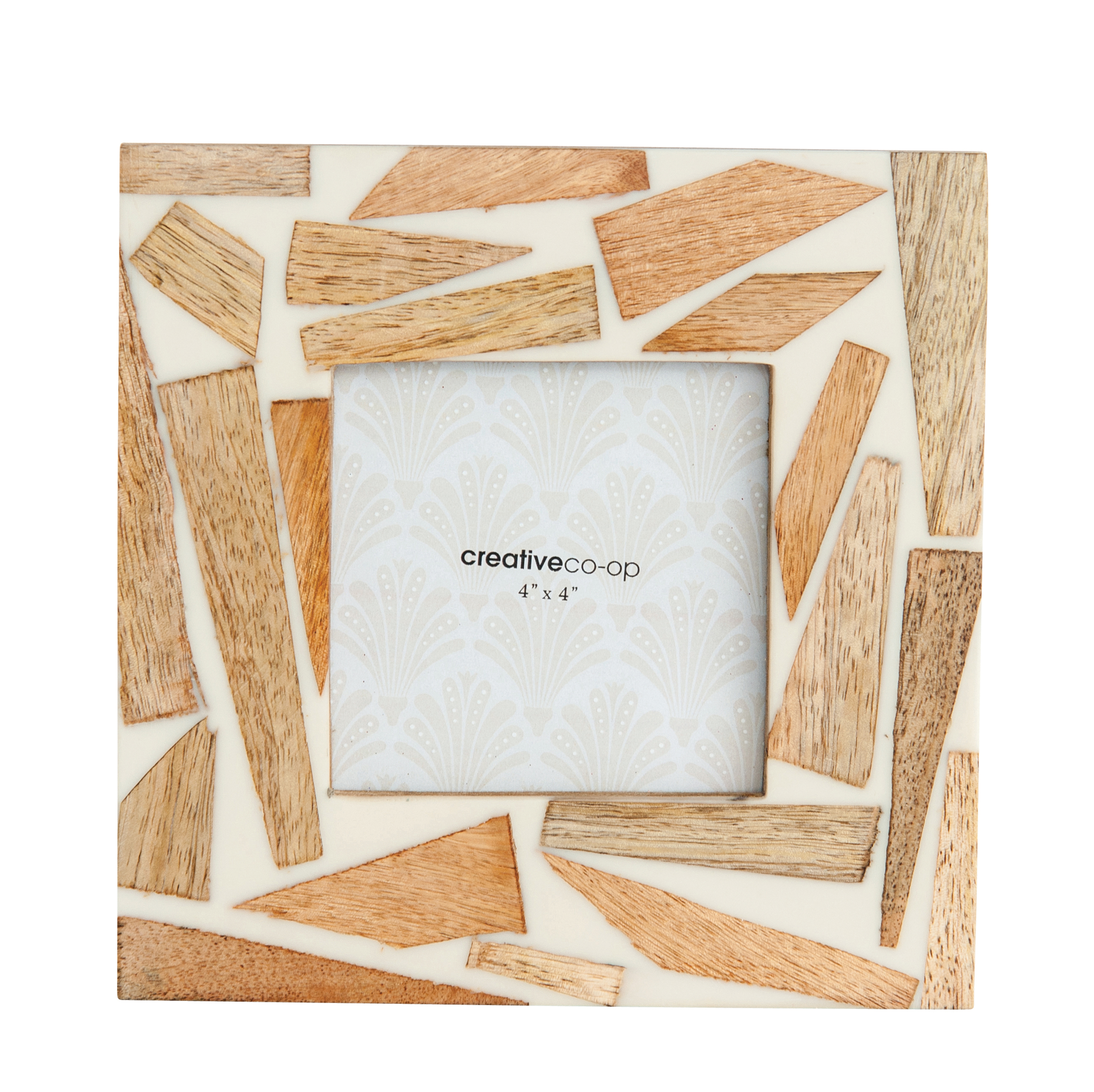Square Resin & Wood Photo Frame (Holds 4" x 4" Photo) - Nomad Home