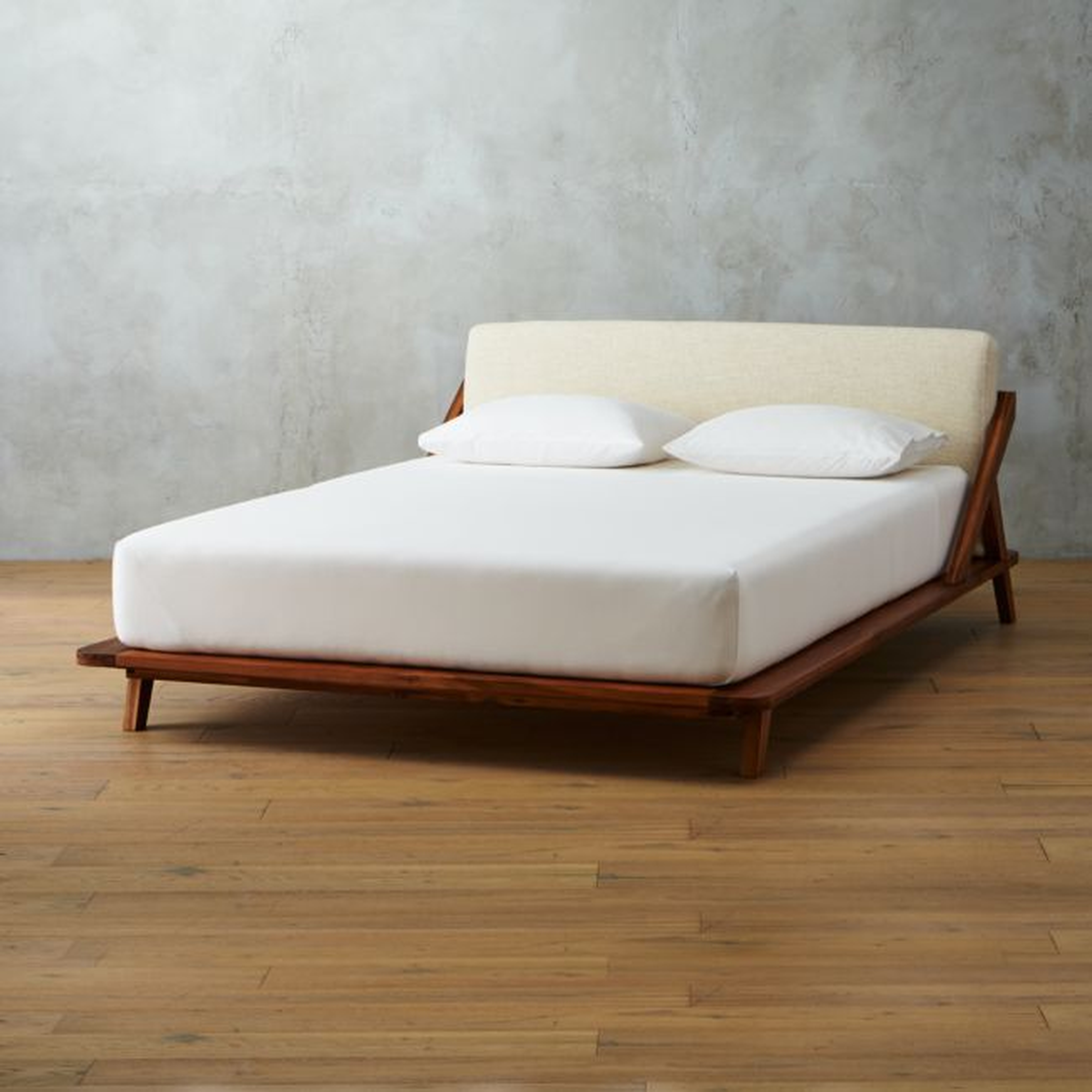 Drommen Acacia Wood Queen Bed - CB2
