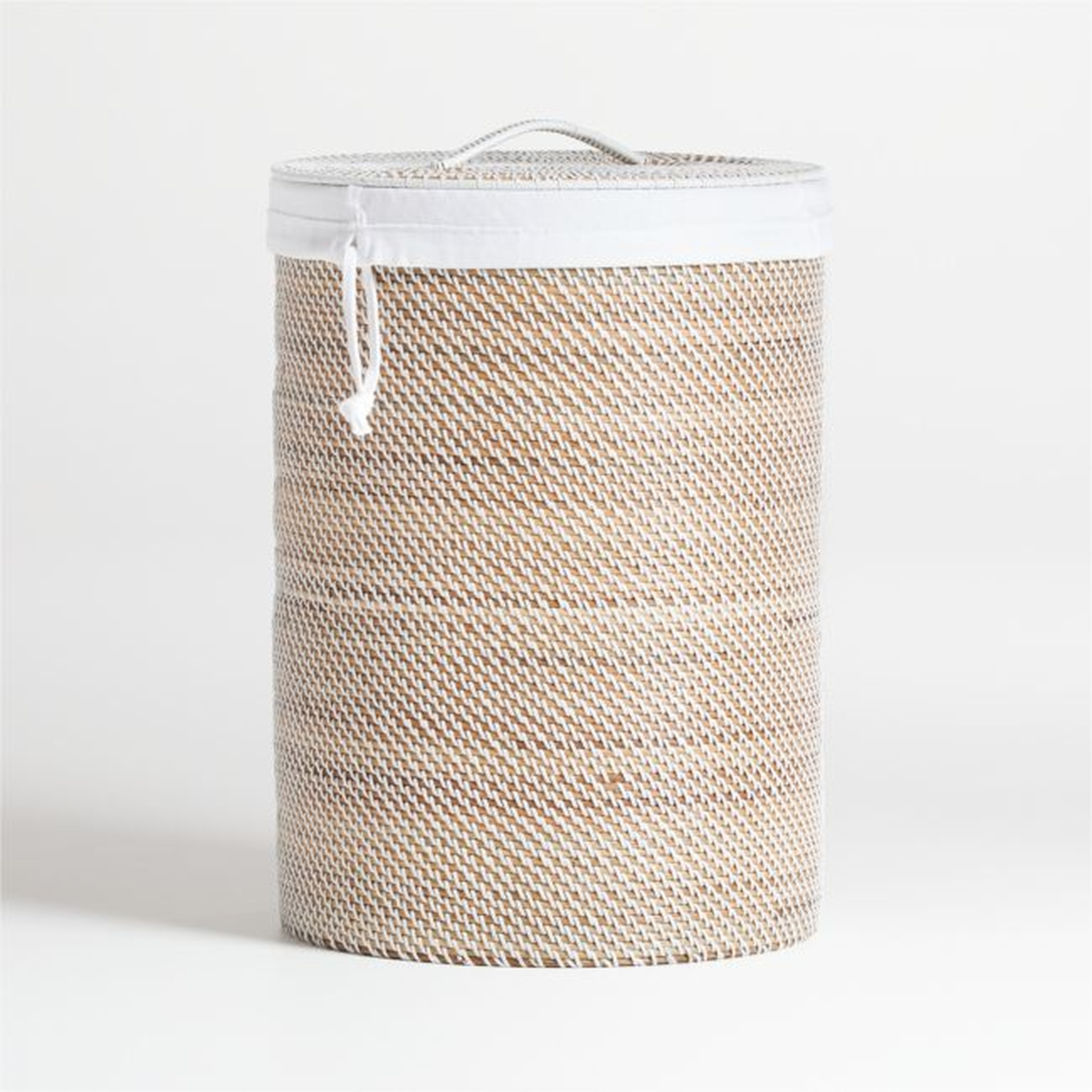 Sedona White Hamper with Liner - Crate and Barrel