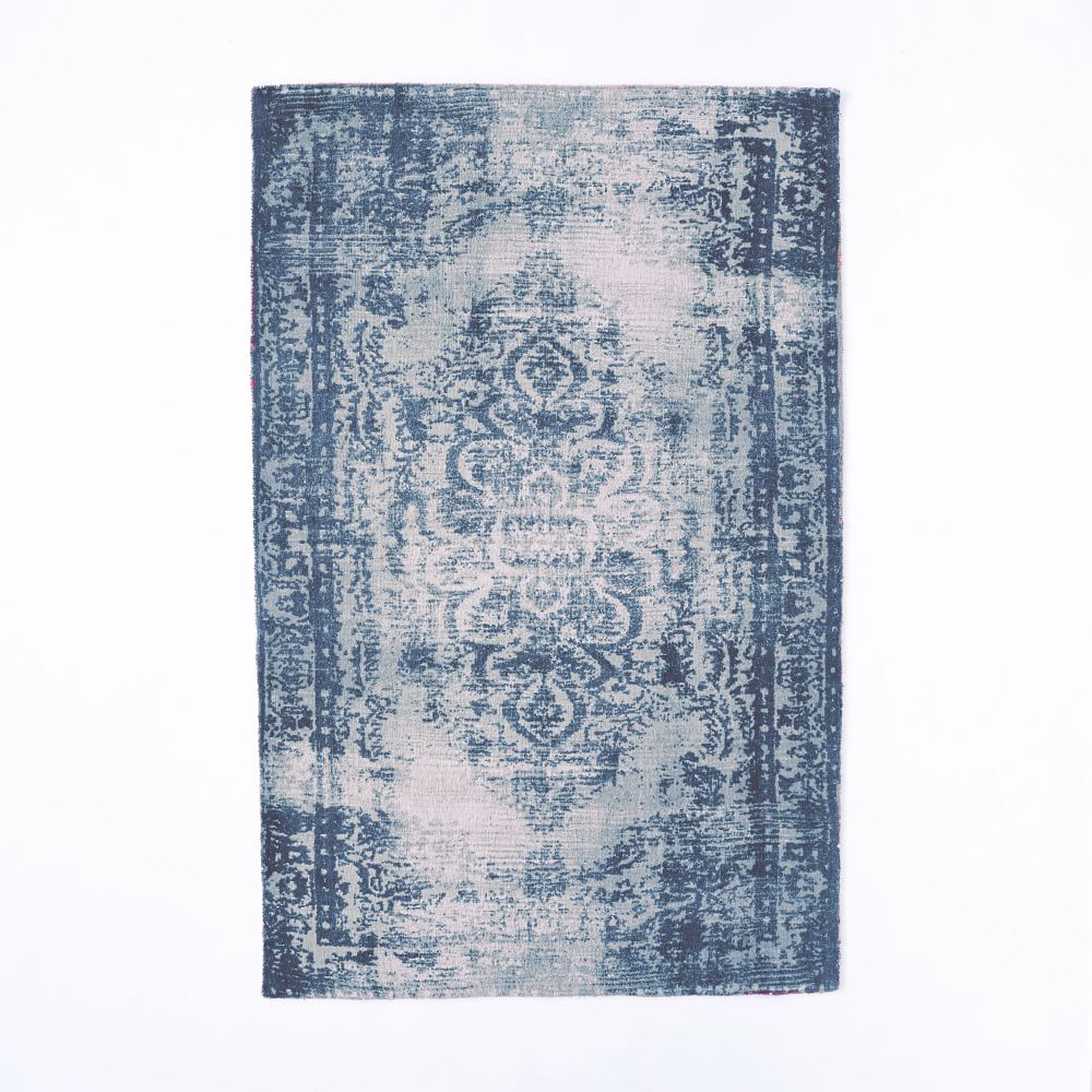 Arabesque Wool Printed Rug, 5x8, Midnight - West Elm