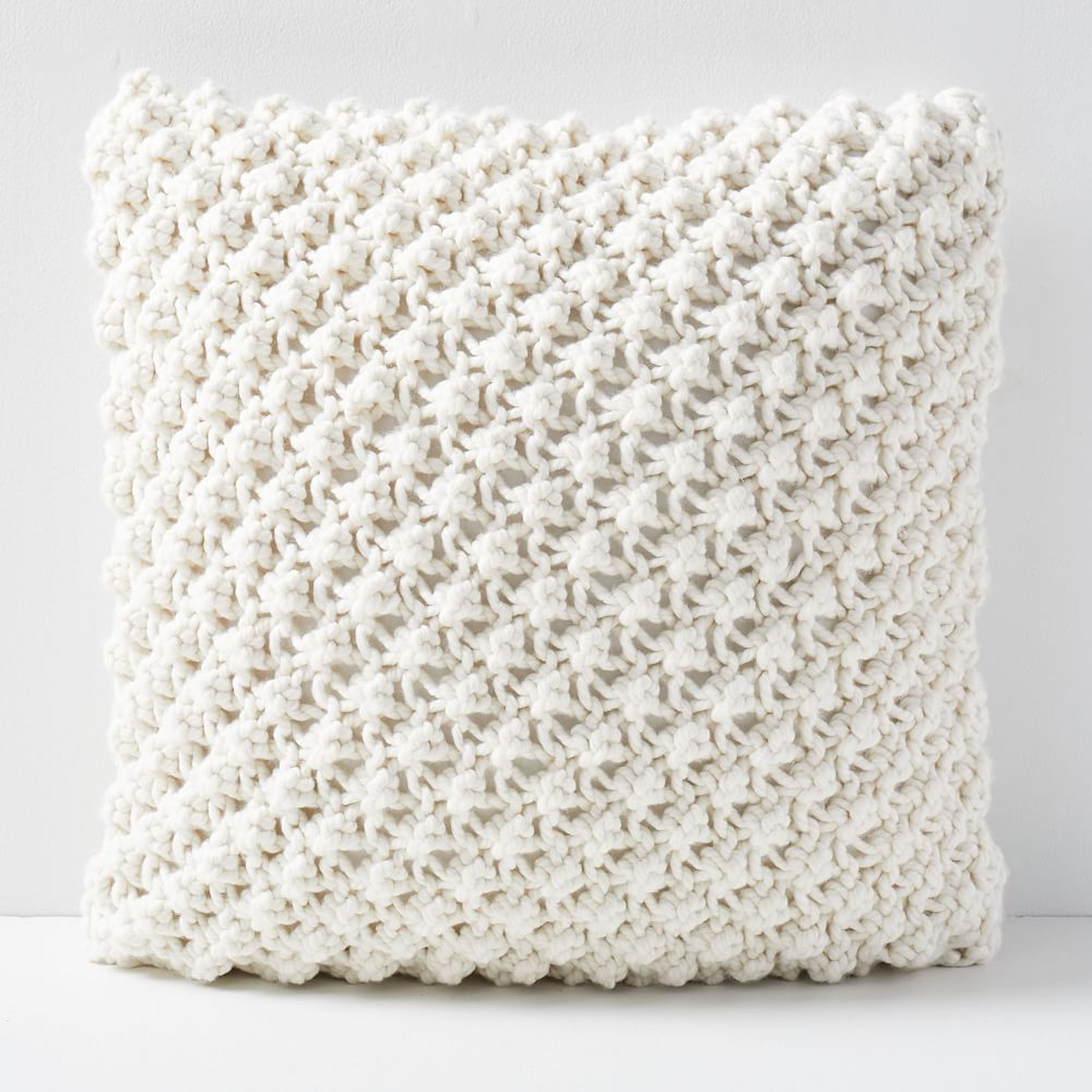 Bobble Knit Pillow Cover, 24"x24", Natural - West Elm
