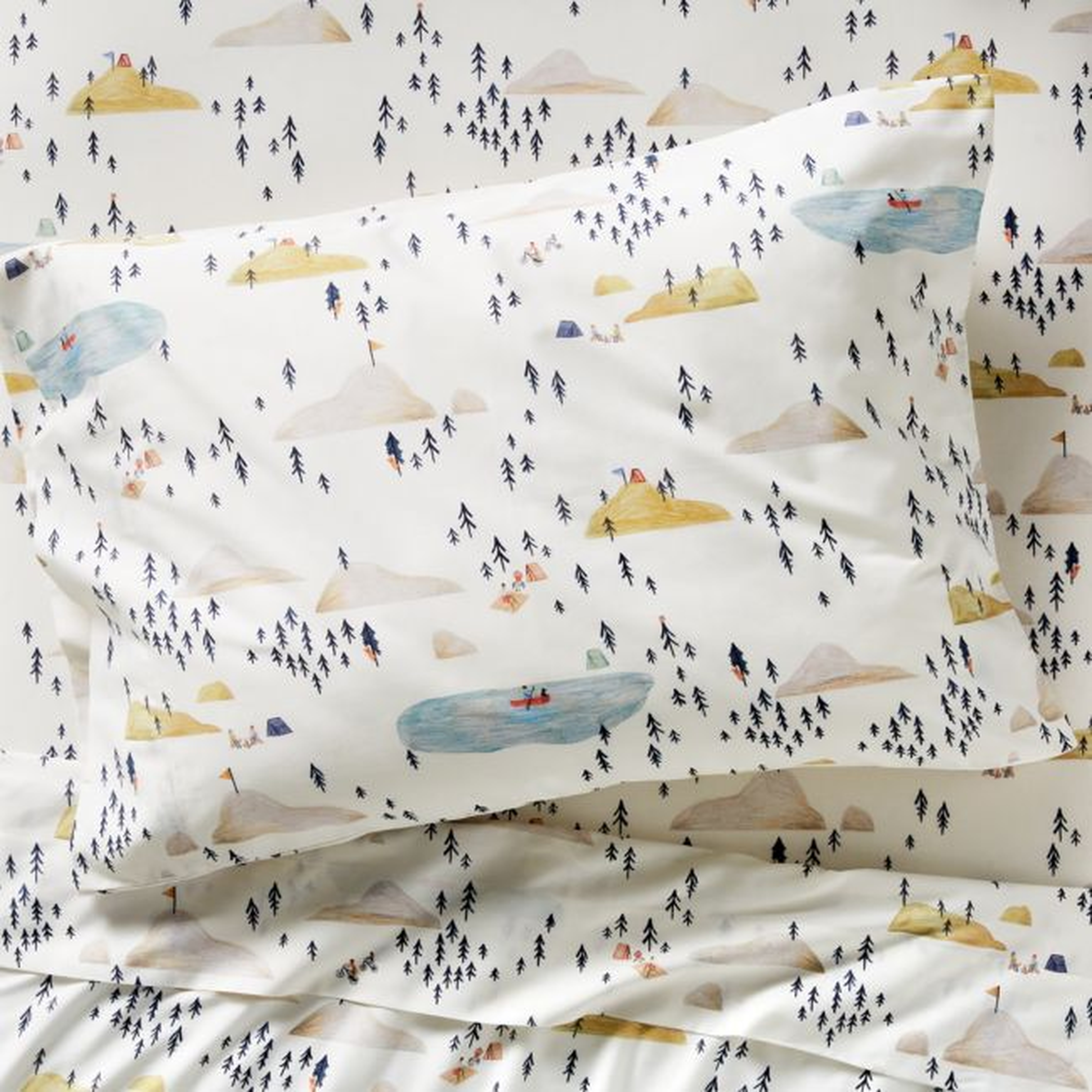 Stay Cool Adventure Organic Cotton Patterned Kids Twin Sheet Set - Crate & Kids