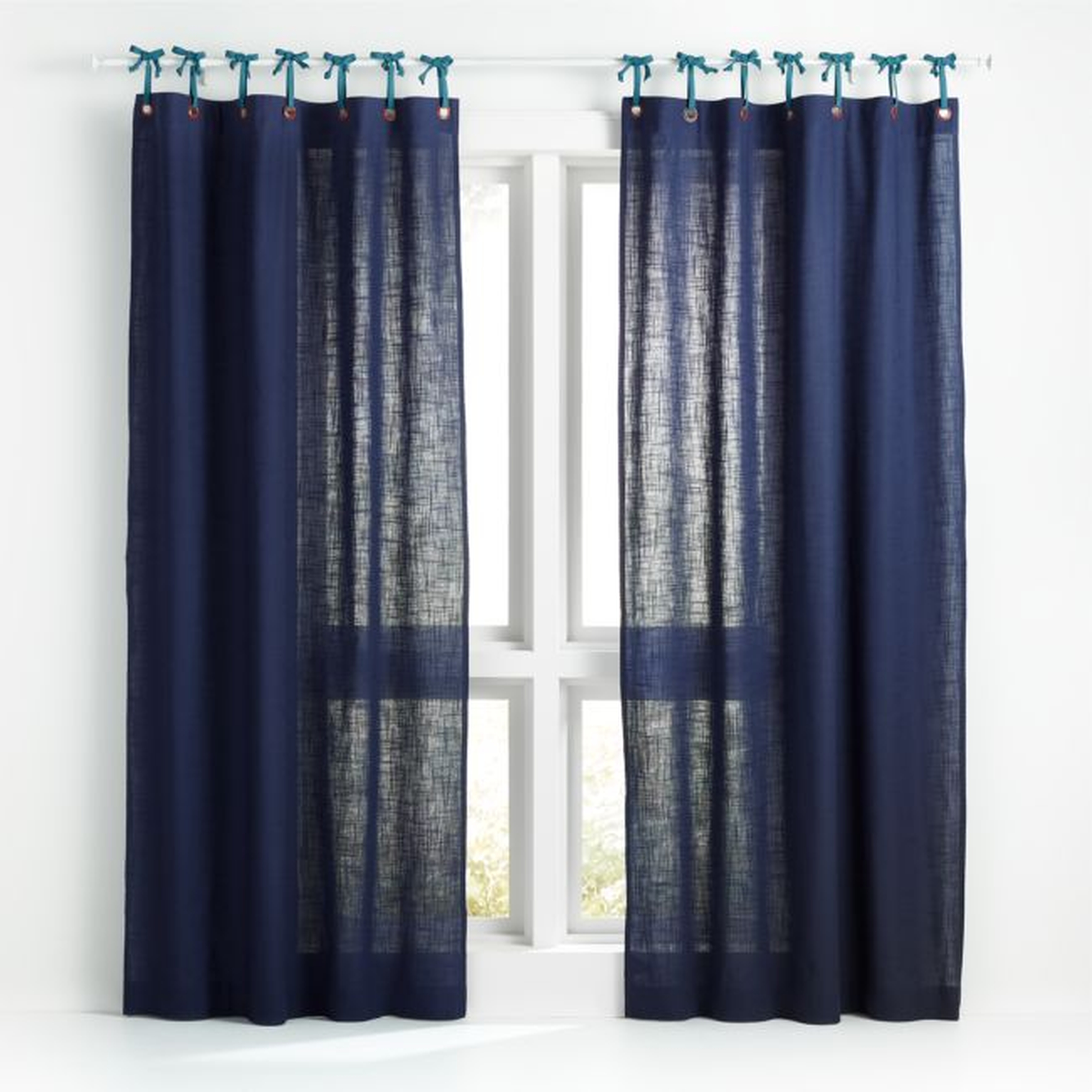 96" Navy Knot and Grommet Curtain Panel - Crate & Kids