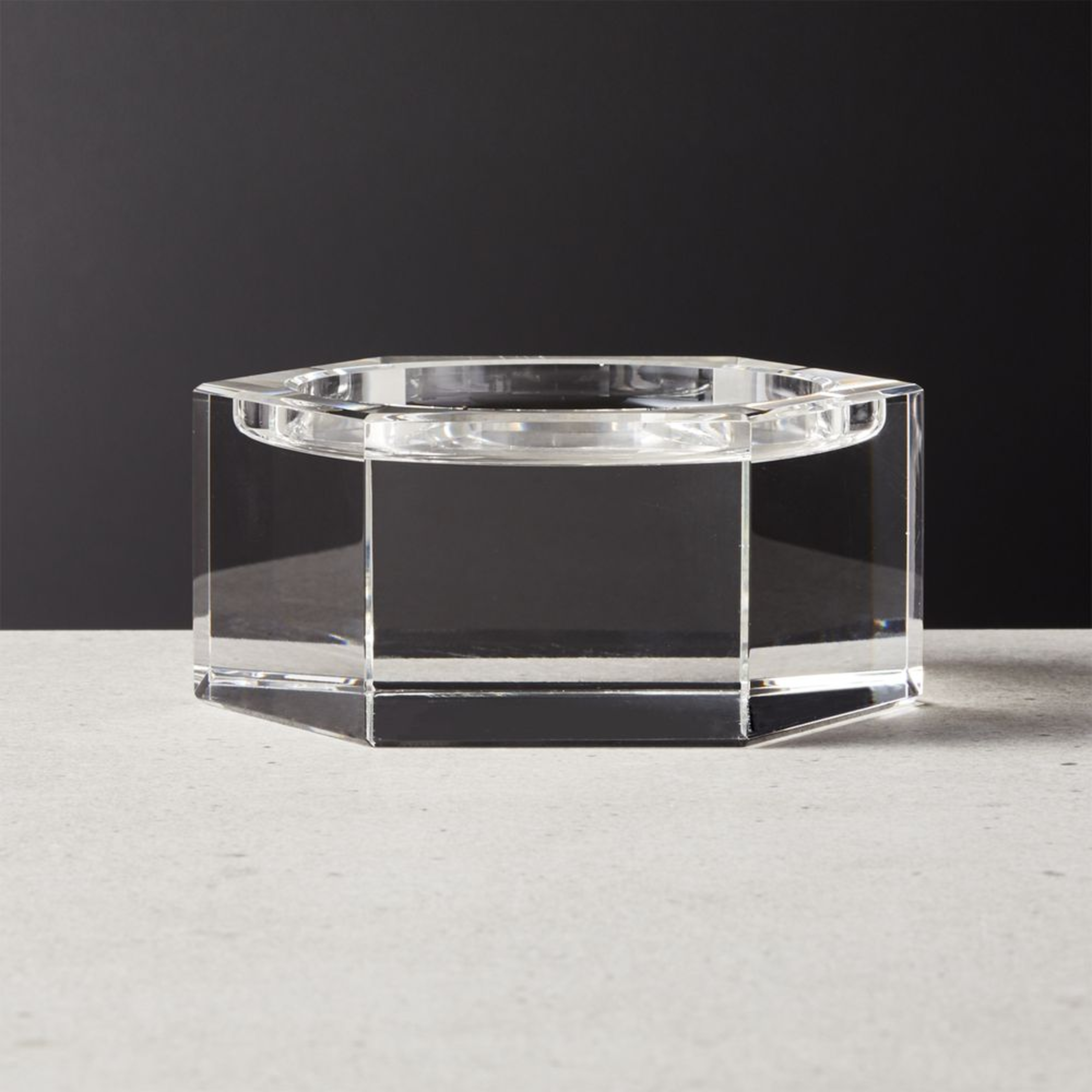 Hex Small Crystal Pillar Candle Holder - CB2