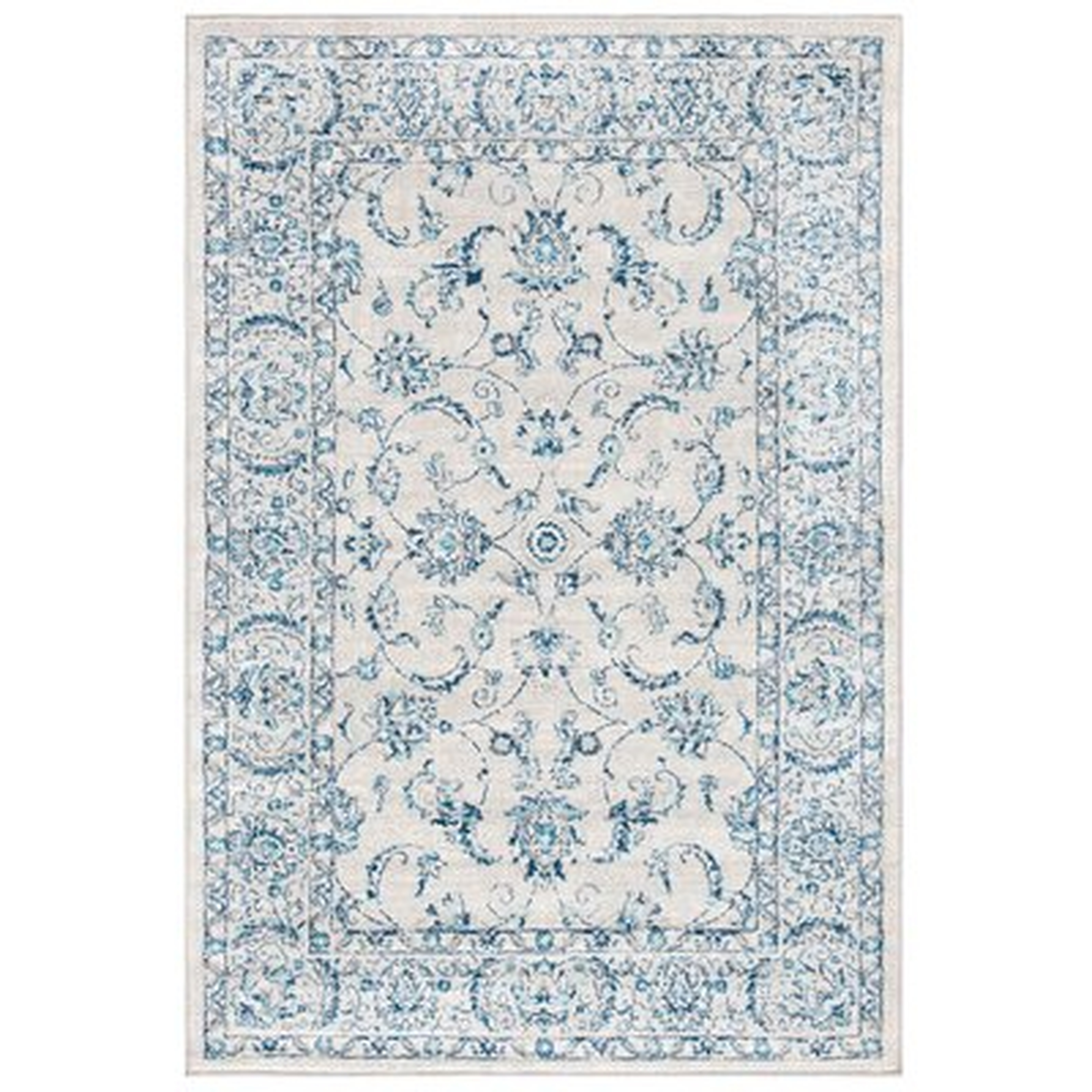Lamartine Oriental Light Grey/Blue Area Rug - Wayfair