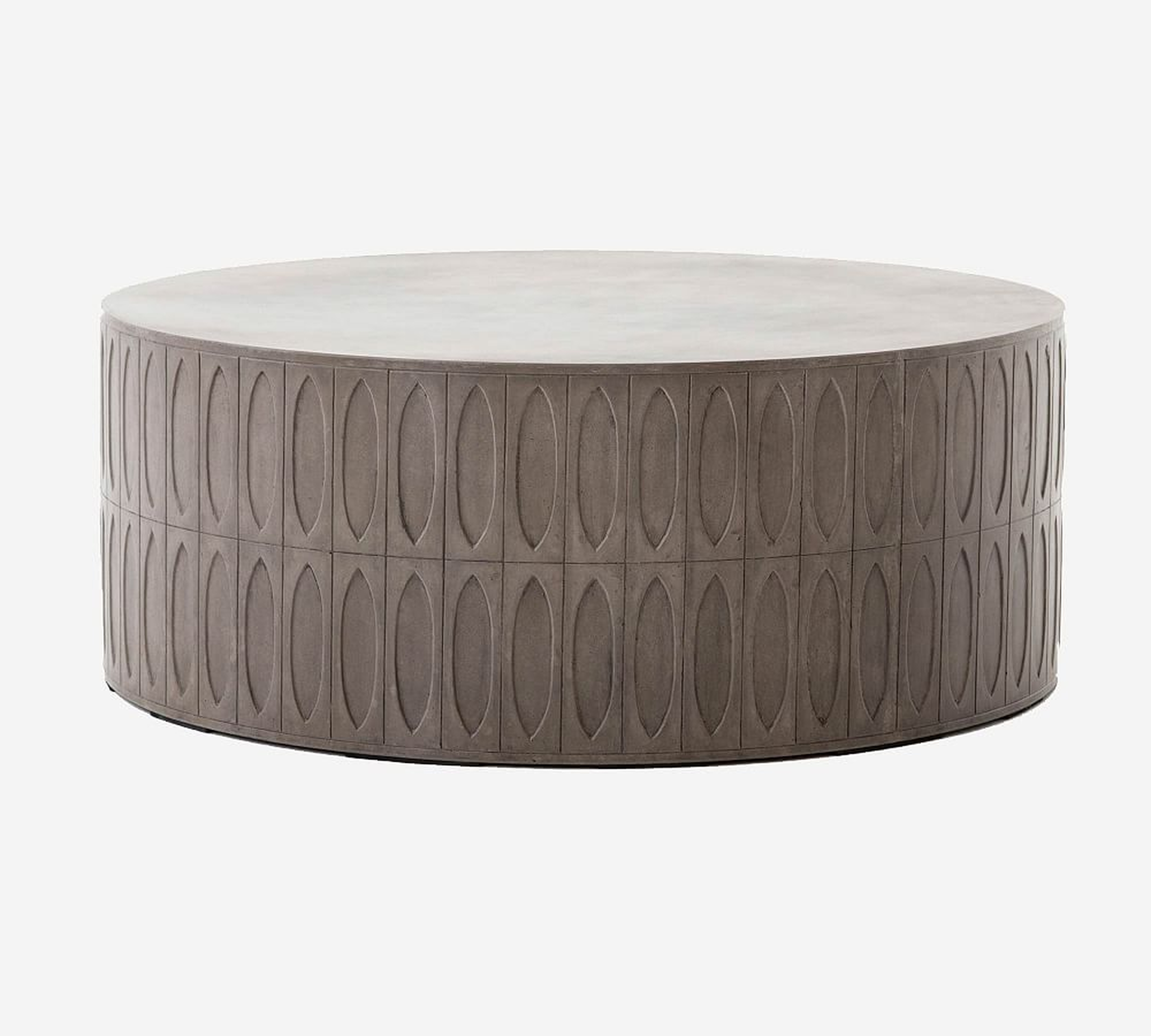 Woolf Concrete Round Coffee Table, Gray - Pottery Barn