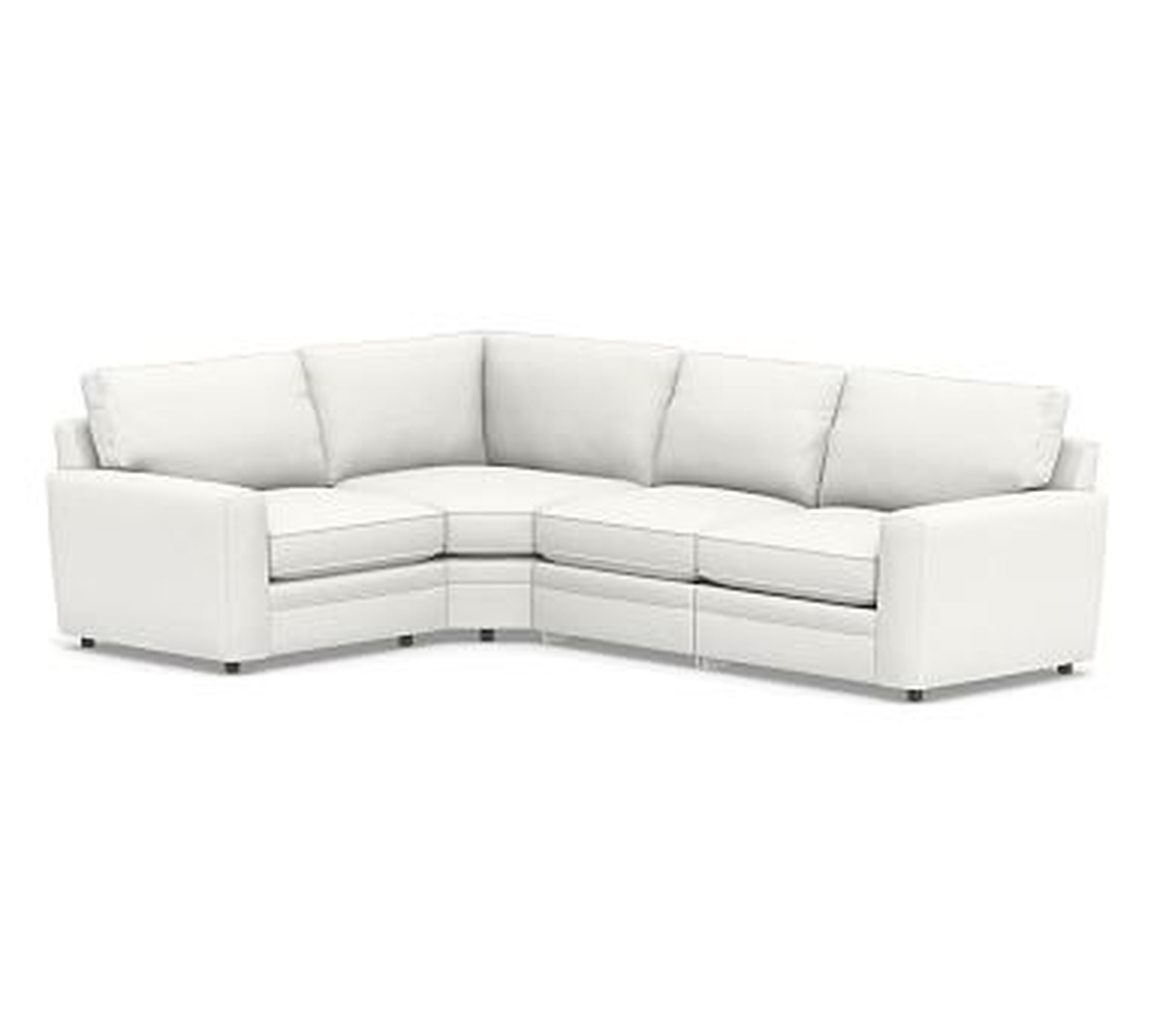 Pearce Square Arm Upholstered Right Arm 4-Piece Reclining Wedge Sectional, Down Blend Wrapped Cushions, Performance Slub Cotton White - Pottery Barn